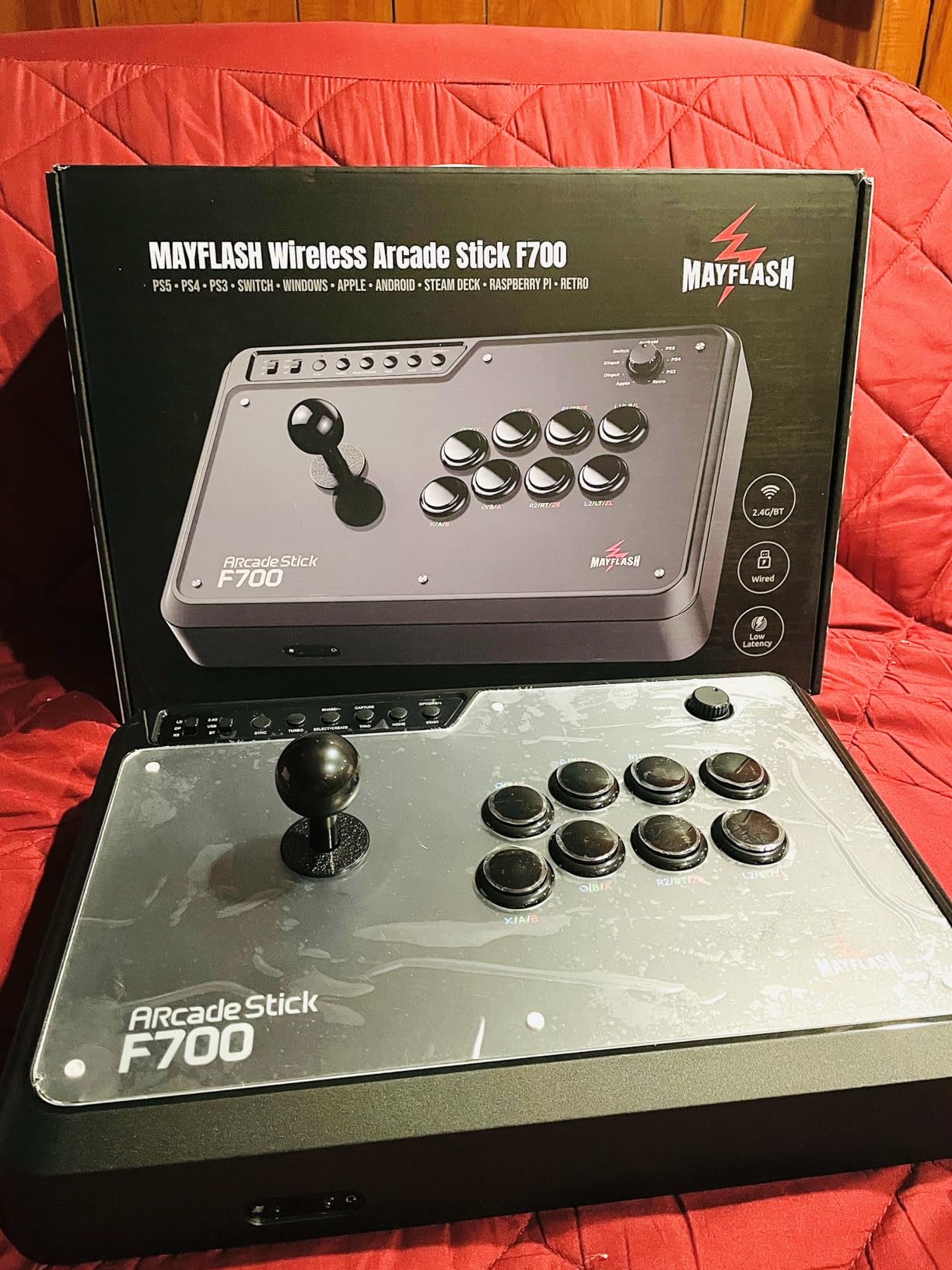 MAYFLASH Arcade Stick F700 for PS5, PS4, Switch, Switch 2, Windows, Apple, Android and more. Fight Stick Support Wireless Bluetooth, 2.4G Receiver and Wired Connection customer photo 2