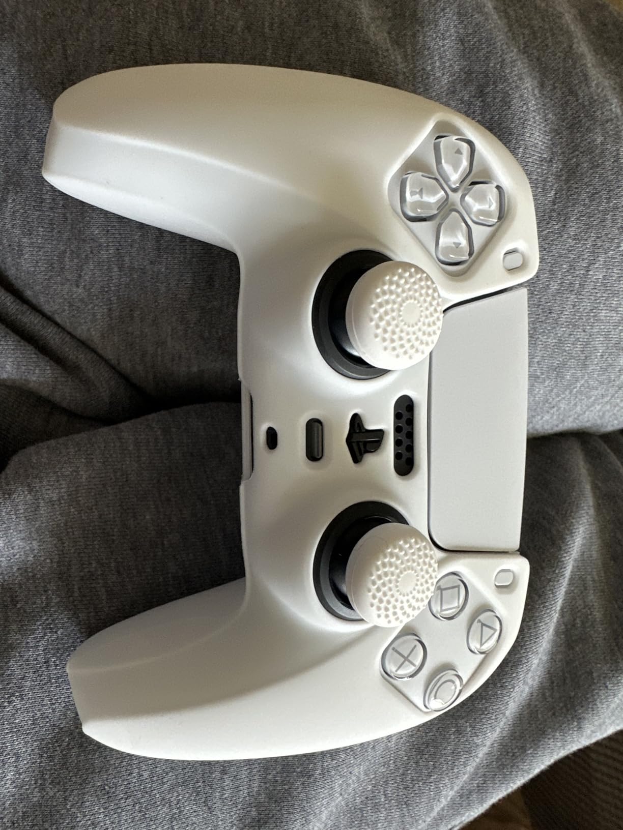 PlayVital Black Pure Series Anti-Slip Silicone Cover Skin for PS5 Controller, Soft Rubber Case for PS5 Wireless Controller with Black Thumb Grip Caps customer photo 2