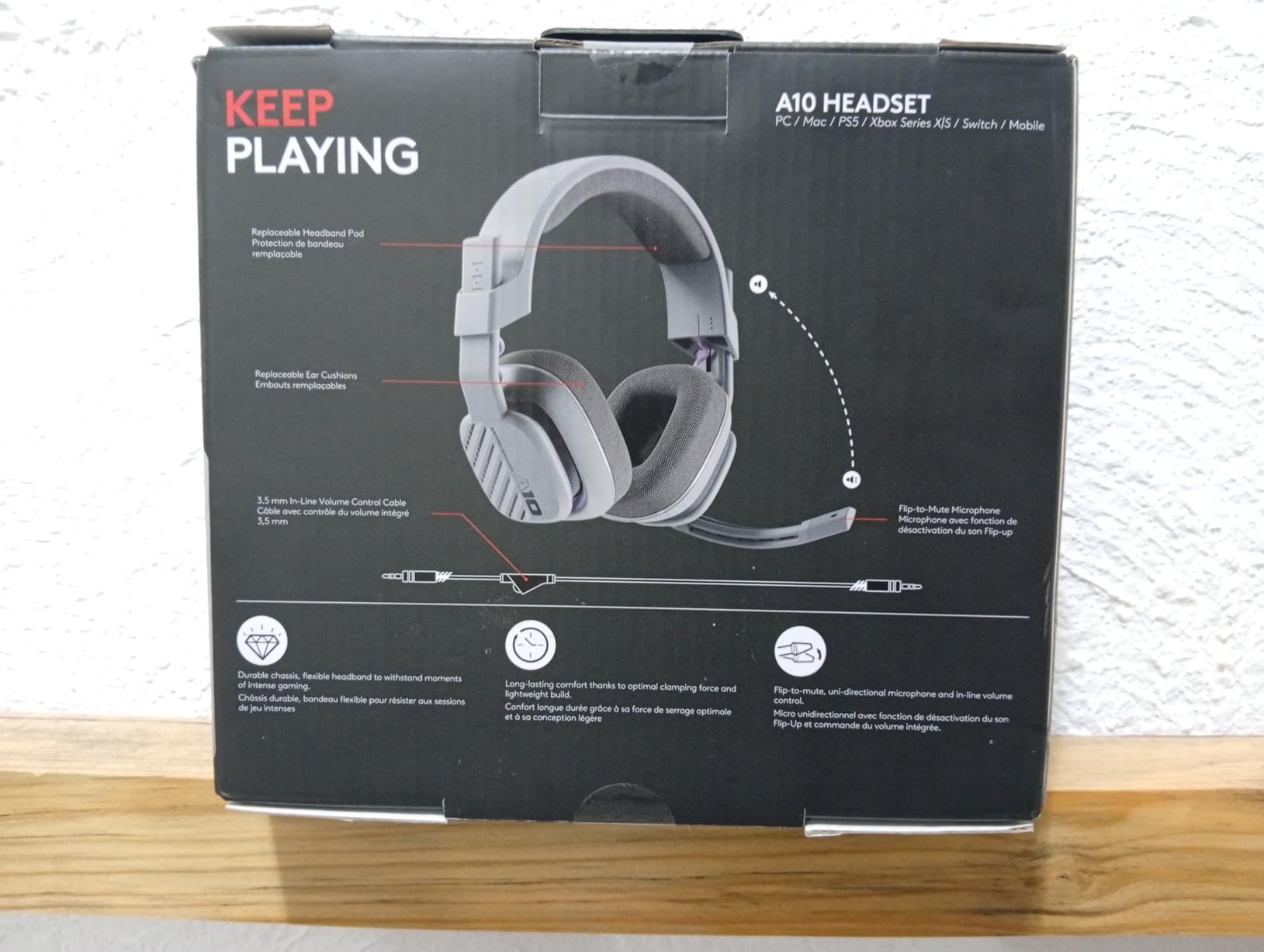 Logitech G Astro A10 Gen 2 Cross-Platform Wired Gaming Headset for PlayStation 5/4, Xbox S|X, Nintendo Switch, PC: 3.5mm Headphone Jack, 32mm Drivers, Flip-to-Mute Mic, Over-Ear - Grey customer photo 1