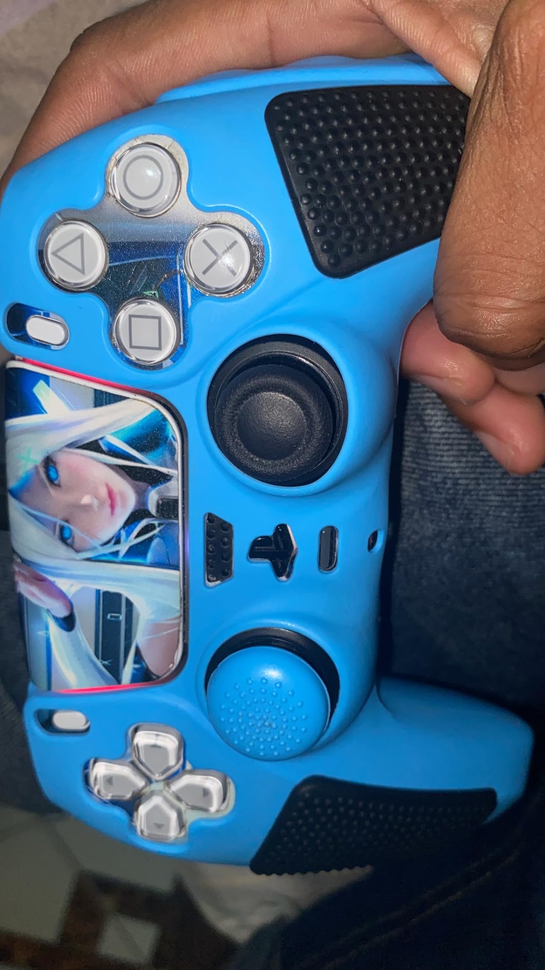 SIKEMAY Anti-Slip PS5 Controller Skin, Soft Thicken Non-Slip Studded Silicone Gel Grip Protective Cover Case for PlayStation 5 Controller Grip, 2 Pack with 8 x Thumb Grip Caps customer photo 2