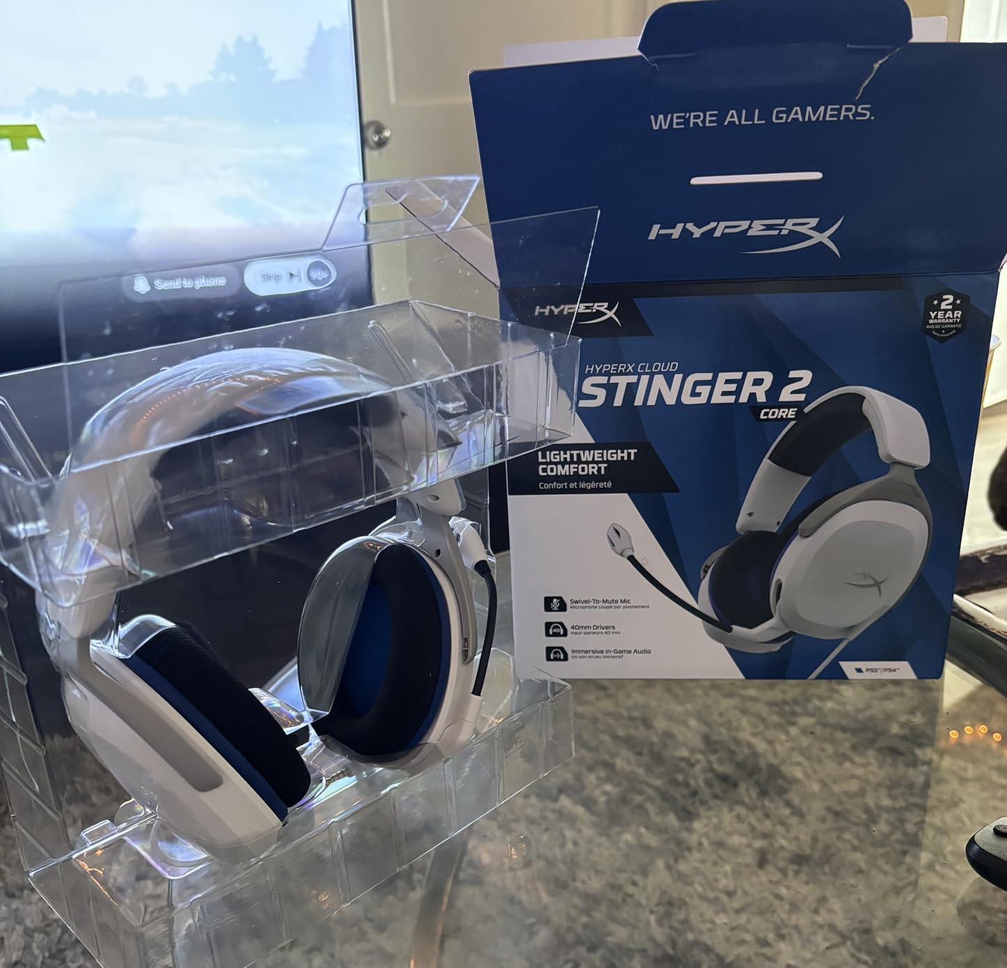 HyperX Cloud Stinger 2 Core - Gaming Headset for Playstation, Lightweight Over-Ear Headset with mic, Swivel-to-Mute Function, 40mm Drivers - Black customer photo 1