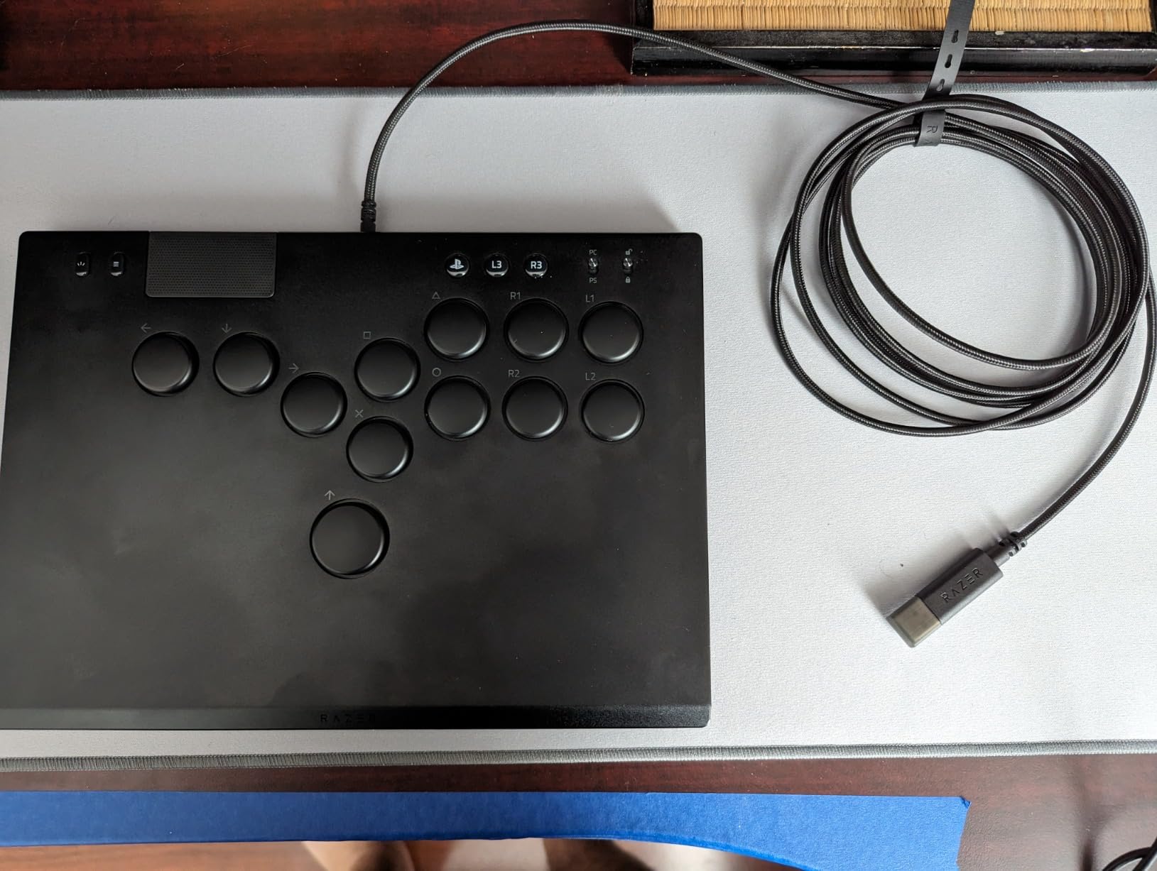 Razer Kitsune All-Button Arcade Controller for PS5 / PlayStation 5 & PC - Low-Profile Optical Switches, Slim Form Factor, Removable Top Plate, Chroma RGB Lighting, USB Type C - Black customer photo 1