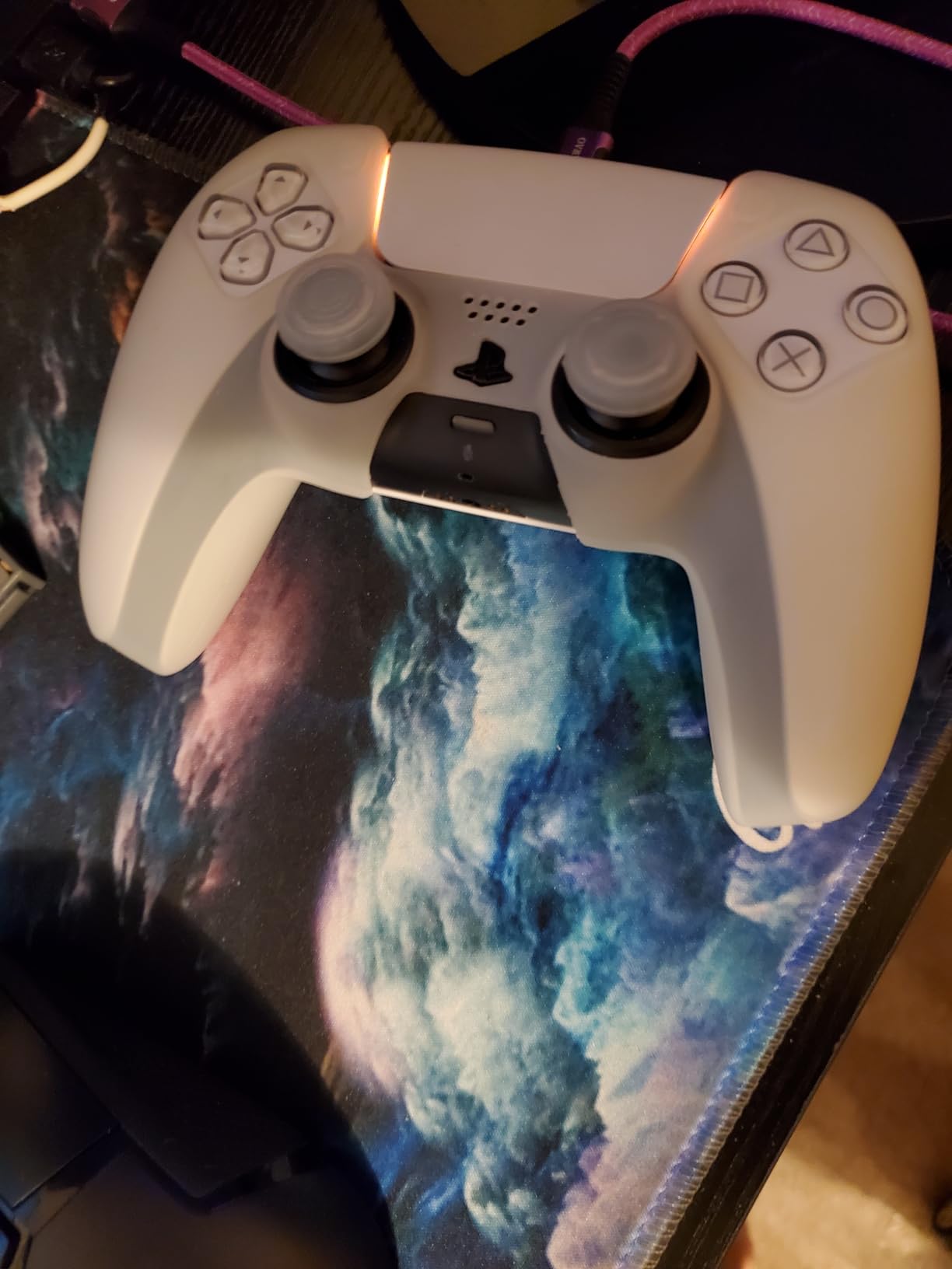 PlayVital Pure Series Dockable Model Anti-Slip Silicone Cover Skin for PS5 Controller, Soft Rubber Grip Case for PS5 Controller Fits with Charging Station with Thumb Grip Caps - 100 Cash Money Dollar customer photo 2