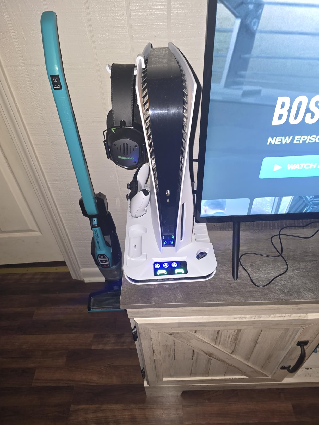 PS5/Slim/Pro Cooling Station with Controller Charging Station for Playstation Console Playstation 5 Slim&Standard Disc/Digital Console, PS5 Pro Stand Cooler Accessories Incl Cooling Fan/3 USB Hubs customer photo 1