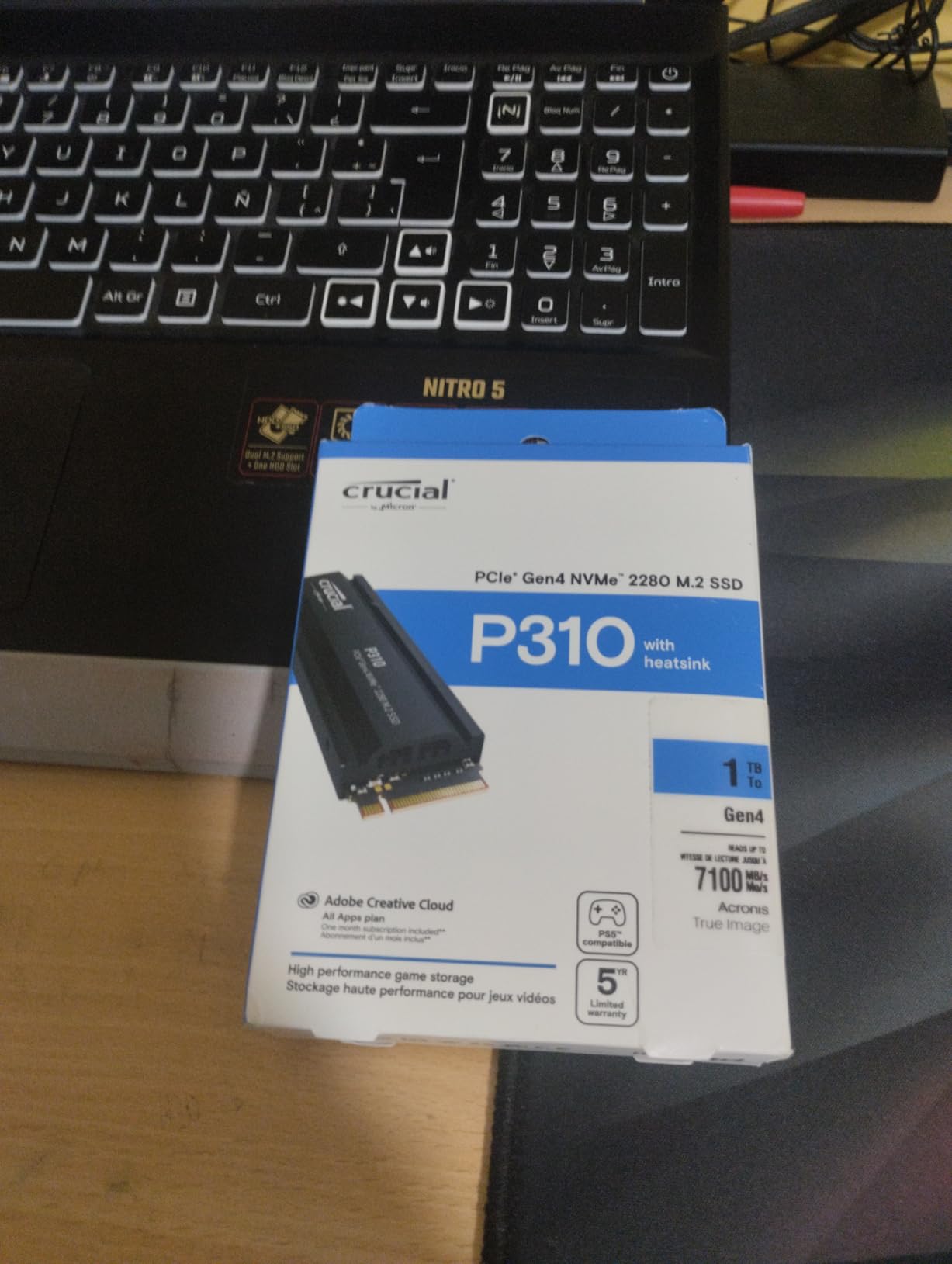 Crucial P310 2280 2TB PCIe Gen4 NVMe Gaming PS5 SSD with Heatsink, Up to 7,100MB/s, PlayStation5, Laptop & Desktop (PC) Compatible, Solid State Drive - CT2000P310SSD5-01 customer photo 2