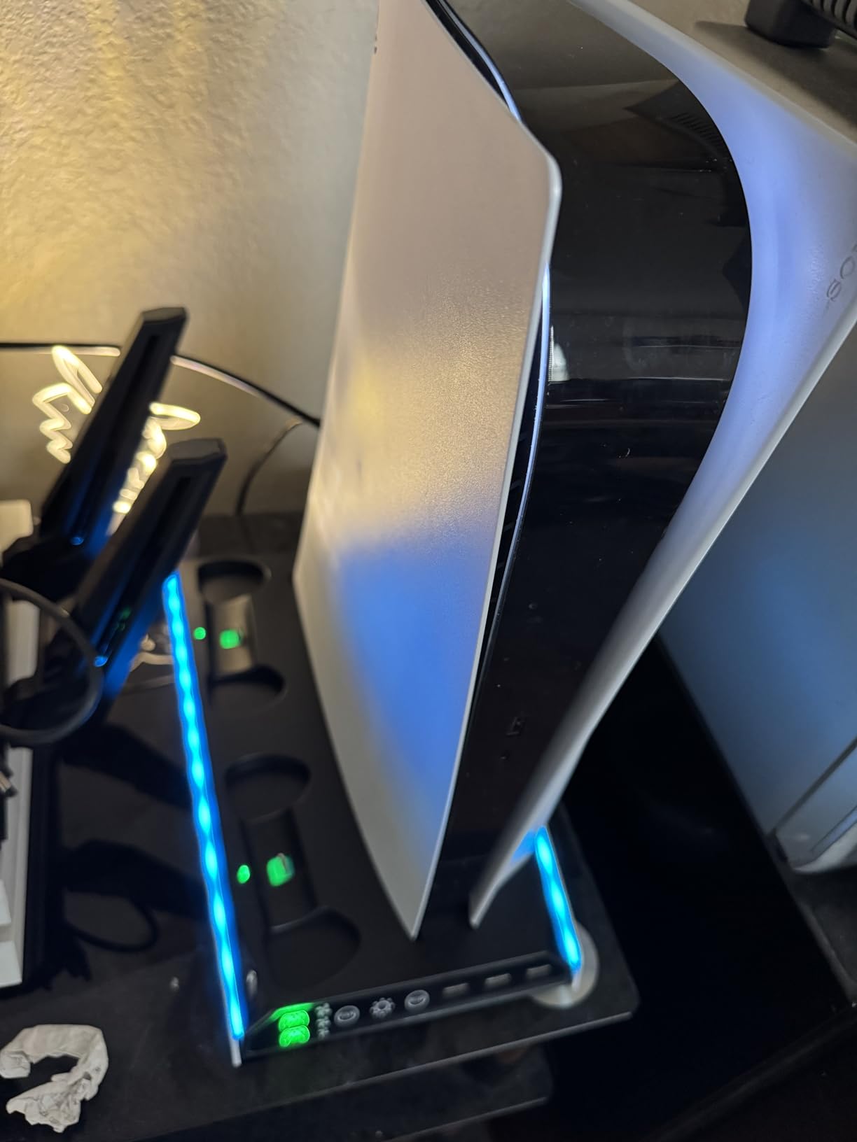 Fenolical PS5/PS5 Slim/Pro Stand with Adjustable Cooling Fan, PS5 Cooling Stand for PS5/PS5 Slim/Pro, PS5 Cooling Station with Dual Controller Chargers and RGB Light Vita Protectors Skins customer photo 1