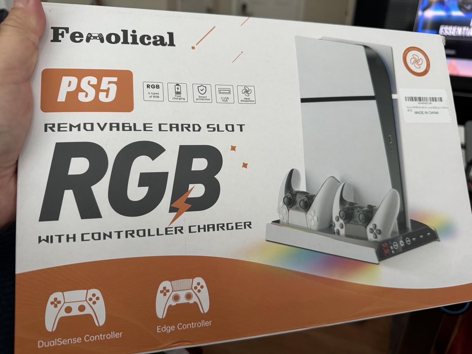 Fenolical PS5/PS5 Slim/Pro Stand with Adjustable Cooling Fan, PS5 Cooling Stand for PS5/PS5 Slim/Pro, PS5 Cooling Station with Dual Controller Chargers and RGB Light Vita Protectors Skins customer photo 2