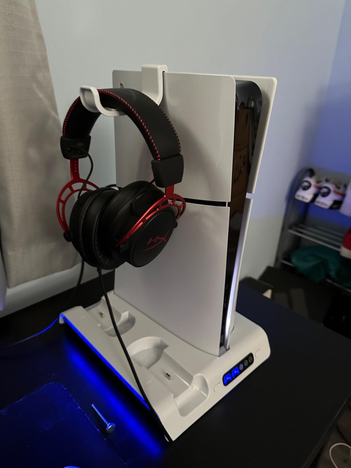 FASTSNAIL Charging Stand with Cooling Fan for PS5 Original/Slim/Pro, Dual Controller Charger Station with 9 RGB Lights, Headset Hook, 3 Cooler Fans and LED, Accessories Kit for PS5/Slim/Pro Console customer photo 2