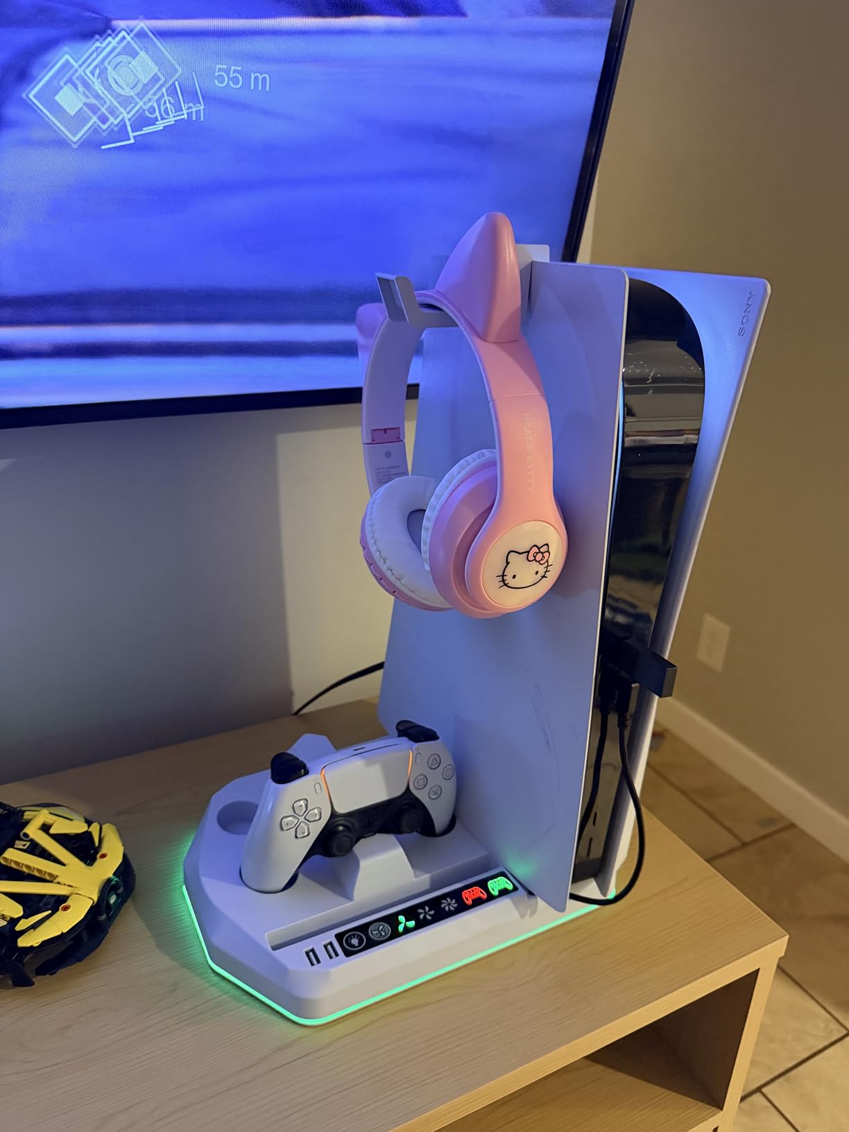 Cooling Station with Controller Charger for PS5/Slim/Pro, PlayStation 5 Vertical Stand for Disc & Digital Console, Dual PS 5 Controller Charging Station with 3 Level Cooling Fan, PS5 Accessory Kit customer photo 2