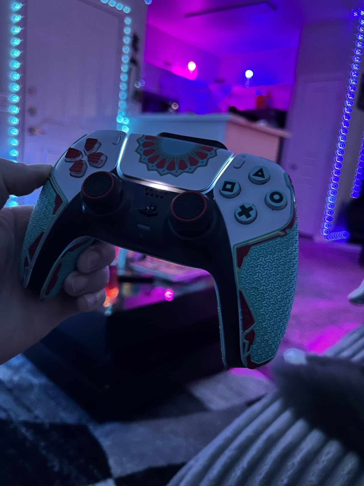 Controller Grips for PS5 DualSense, Skin kit,Anti-Skid, Multi-Texture, Sweat Absorption, Pre-Cut Grips Tape, by SHADOW BOOLT (Black & Gold, Guardian Series 2.0 for DualSense) customer photo 2