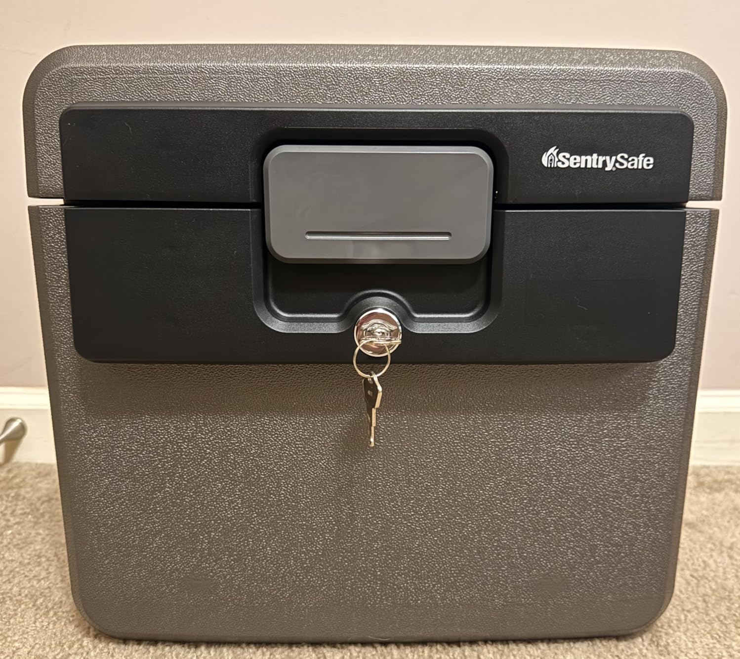 SentrySafe Black Fireproof and Waterproof Safe, File Folder and Document Box with Key Lock, 14.3 x 15.5 x 13.5 inches, HD4100 | UL Classified Fire and Water Resistant 0.65 Cu Ft File Box customer photo 1