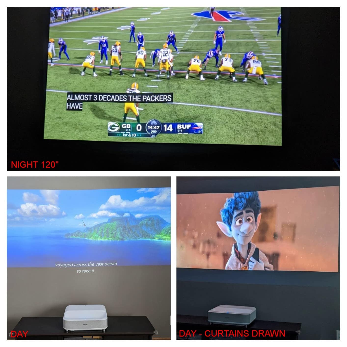 Epson EpiqVision Ultra Short Throw LS300 3LCD Smart Laser Projector 3600 Lumens Color & White Brightness, HDR, Android TV, Yamaha Speakers, Bluetooth, Sports, Gaming, Movies & Streaming customer photo 1