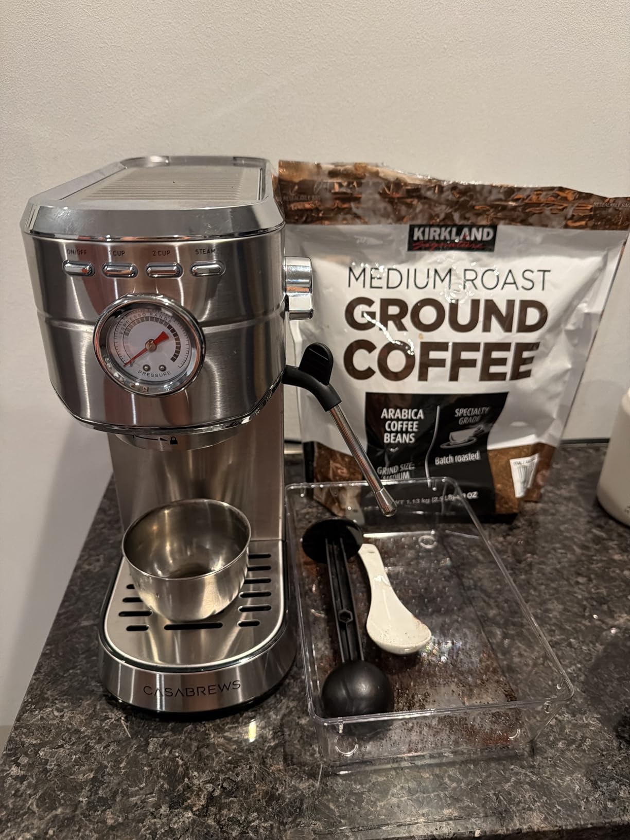 CASABREWS CM5418 Espresso Machine 20 Bar, Compact Espresso Maker with Steam Milk Frother, Stainless Steel Coffee Machine with 34oz Removable Water Tank for Cappuccino, Small Latte Machine, Silver customer photo 2