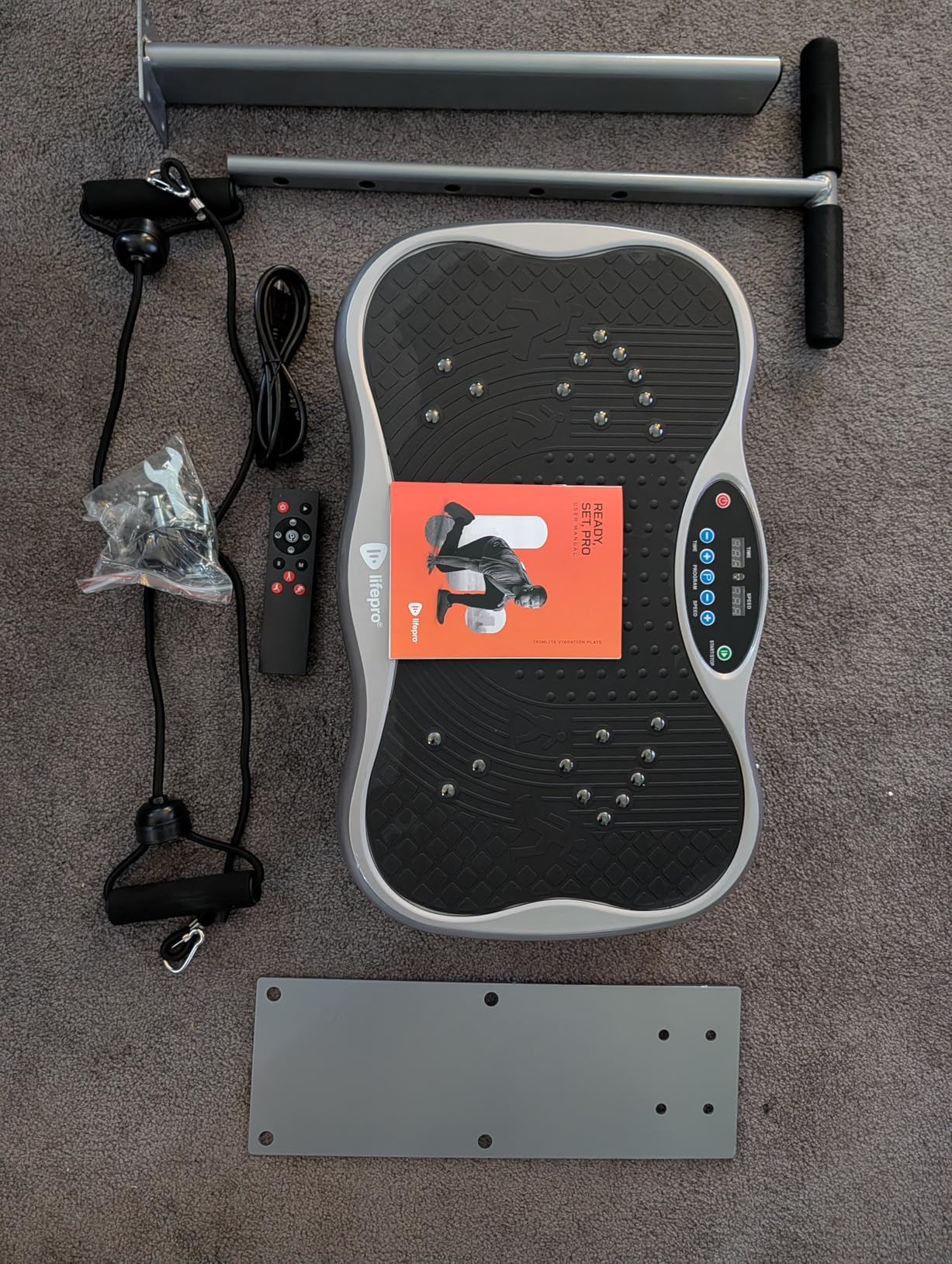 LifePro TrimLite Vibration Plate with Handle - Vibration Plate Exercise Machine with 99 Speed Levels, Bluetooth & Magnetic Acupoints - Whole Body Vibrating Platform Machine for Lymphatic Drainage customer photo 2