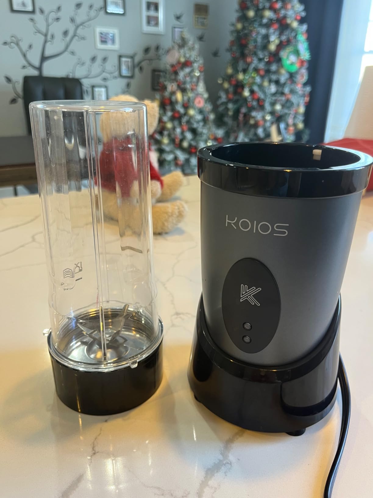 KOIOS Smoothie Blender for Kitchen, 900W Personal Blender for Smoothies Shakes 14pcs with 3 Portable Cups 23oz + 17oz, Single Serve Smoothies Maker Mixer for Juices Frozen Drinks, Grey Blue customer photo 2