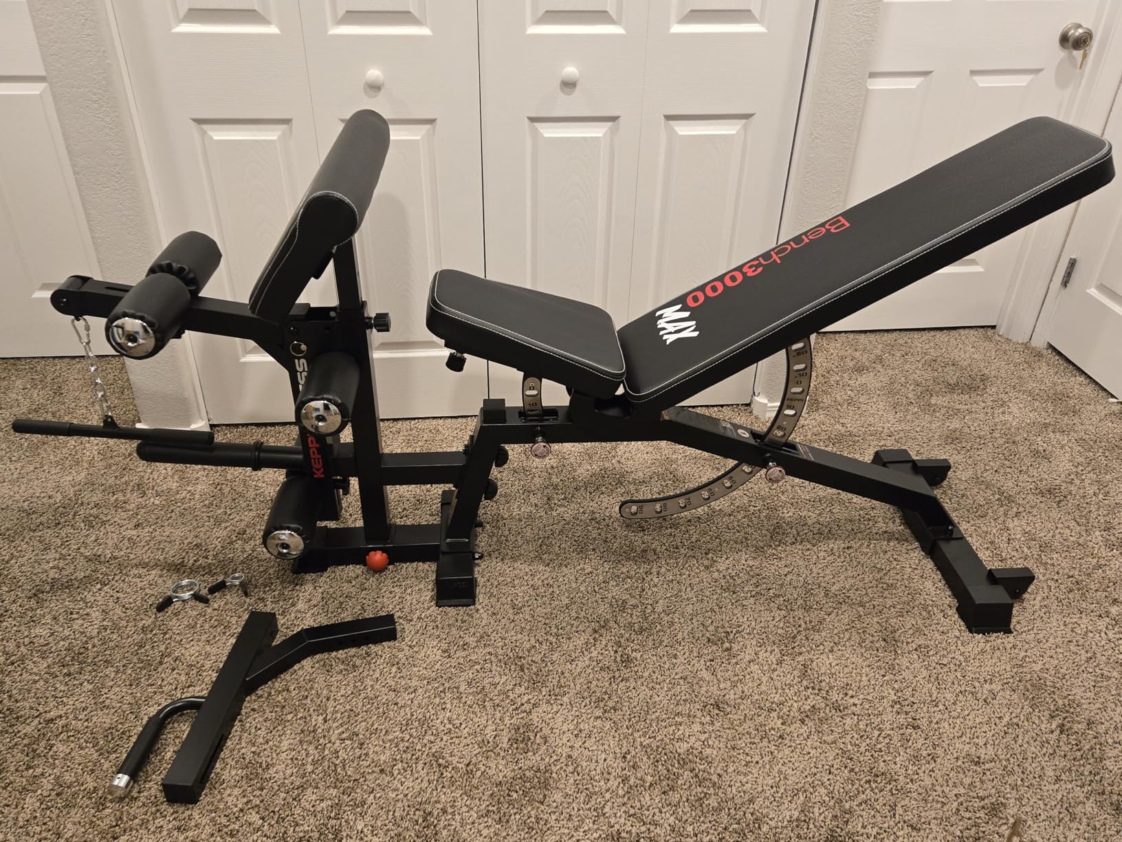 Functional Weight Bench - Bench3000 V2 for Leg Extension/Curl | 93lb Frame Weight with 8 & 16 Gauge Material, Commercial Grade Attachment with Ergonomic Design, 12+3 Multi-Angle customer photo 1