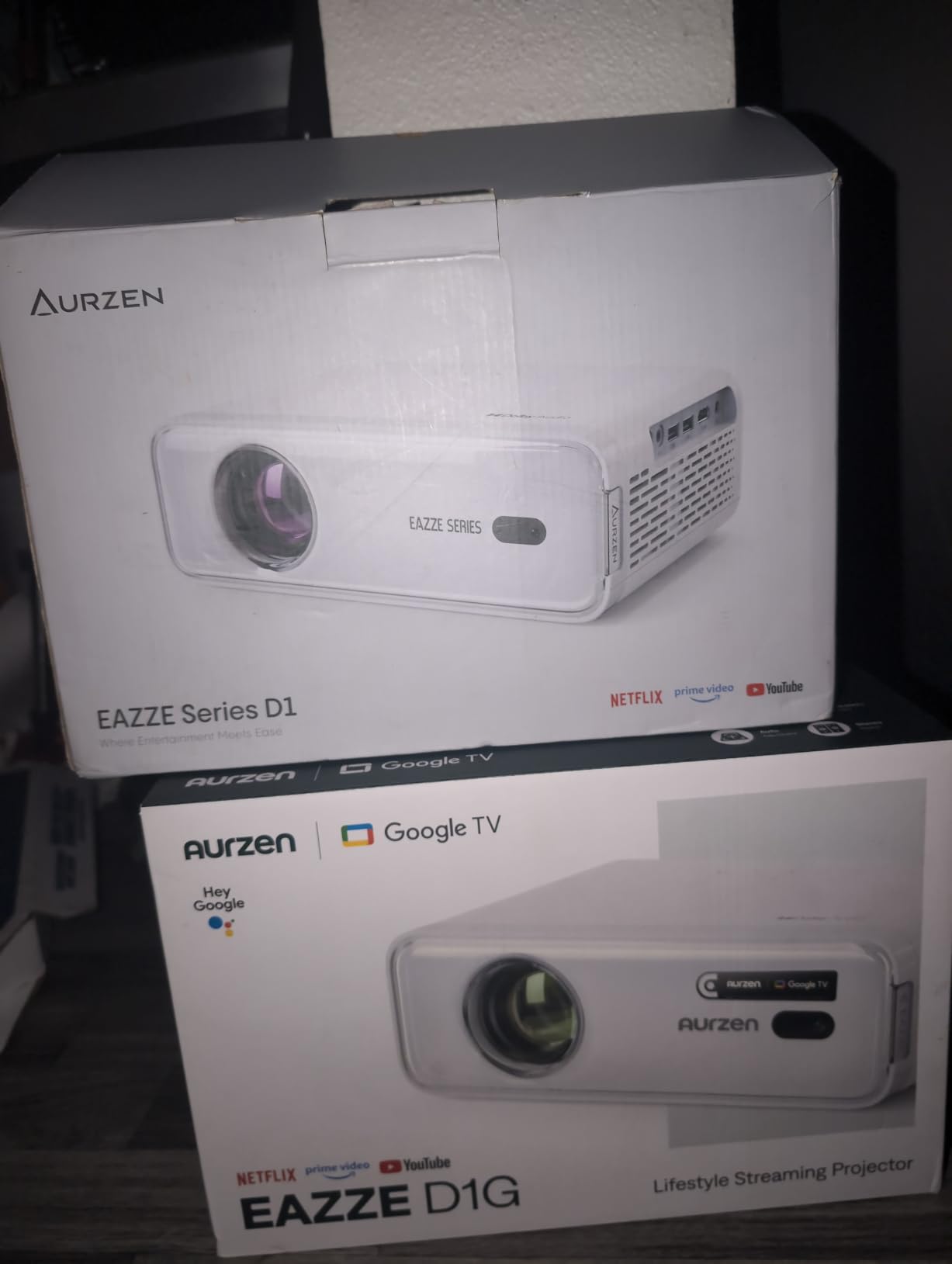Aurzen EAZZE D1 Smart Projector with WiFi and Bluetooth, Built-in APP, Auto Focus/Keystone, Dolby Audio 16W Speakers, Native 1080P, HDR10, Portable Mini Outdoor Movie Projector customer photo 1