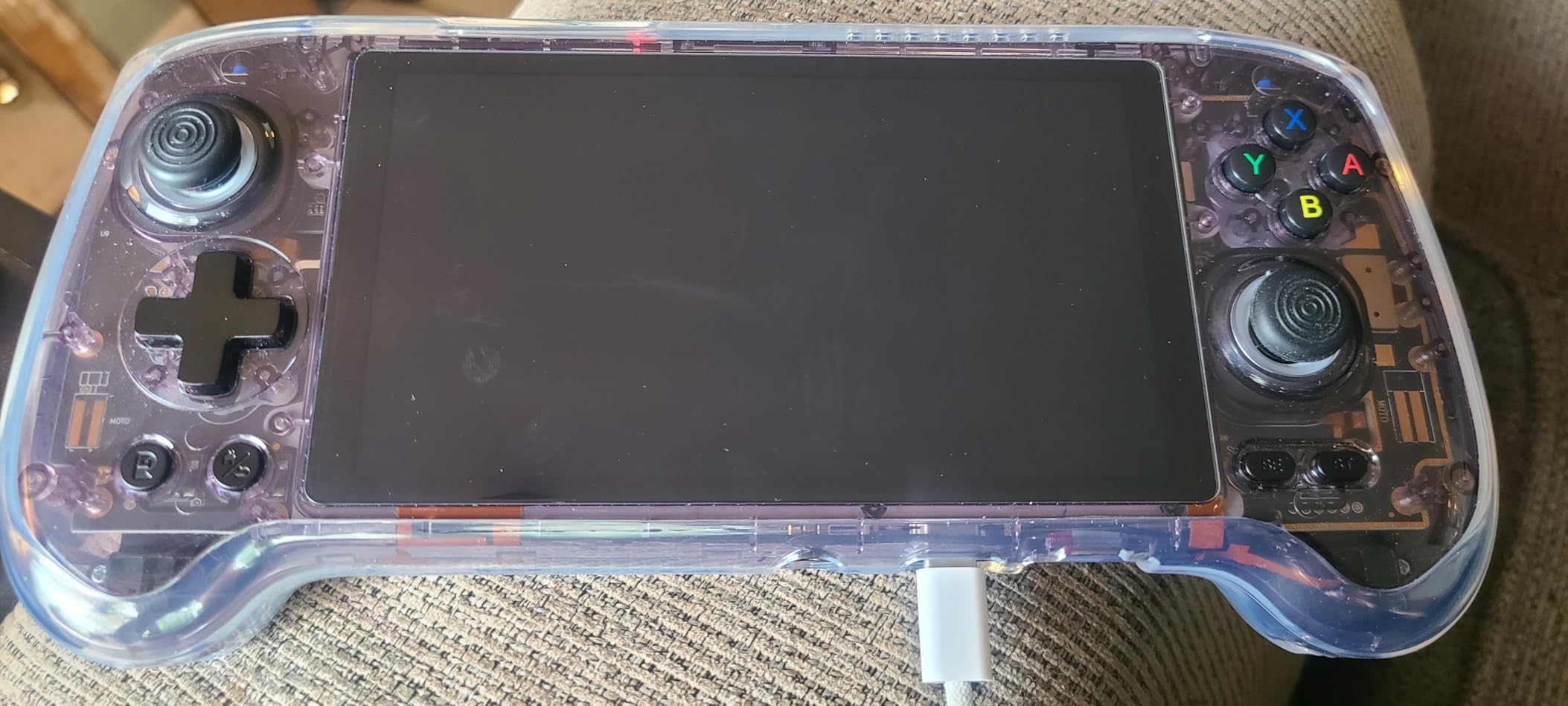 Anbernic RG556 Retro Handheld Game Console, Android 13 System Unisoc T820 Processor 5.48 Touch Inch AMOLED Screen 5500mAh Battery Support WiFi Online DP Output (Transparent Blue) customer photo 2