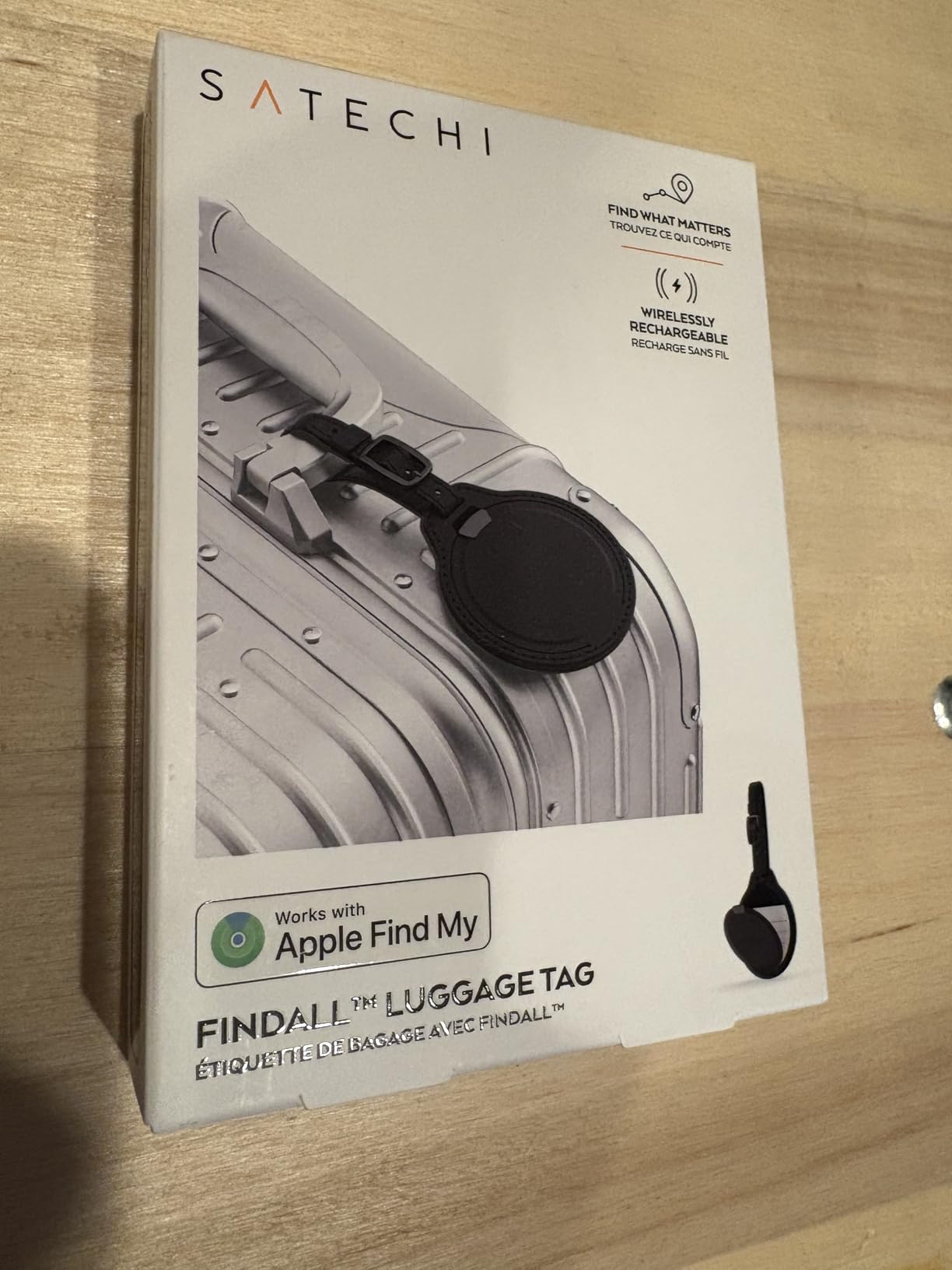 FindAll Smart Luggage Tag with Find My, TSA-Friendly, Airport Tracking, Left-Behind Alerts, Loud Audible Chime, Wireless Rechargeable, Works with iPhone, iPad, Mac - Sand customer photo 2