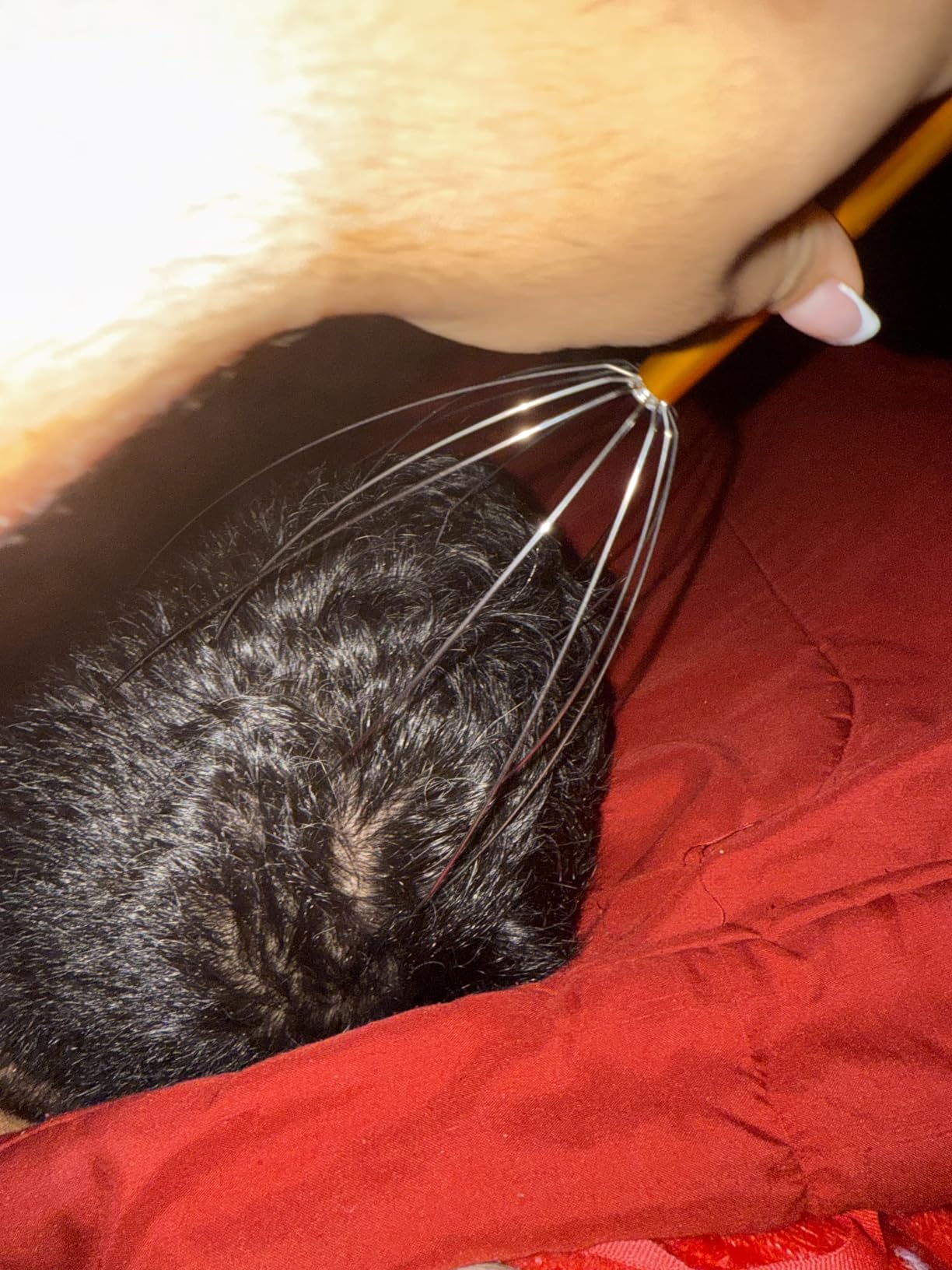 Body Back Scalp Massager, Head Scratcher, Manual Head Massager for Stress Relief, Relaxing Scalp Scratcher, Tingler for Gentle Hair Stimulation (Gold) customer photo 1