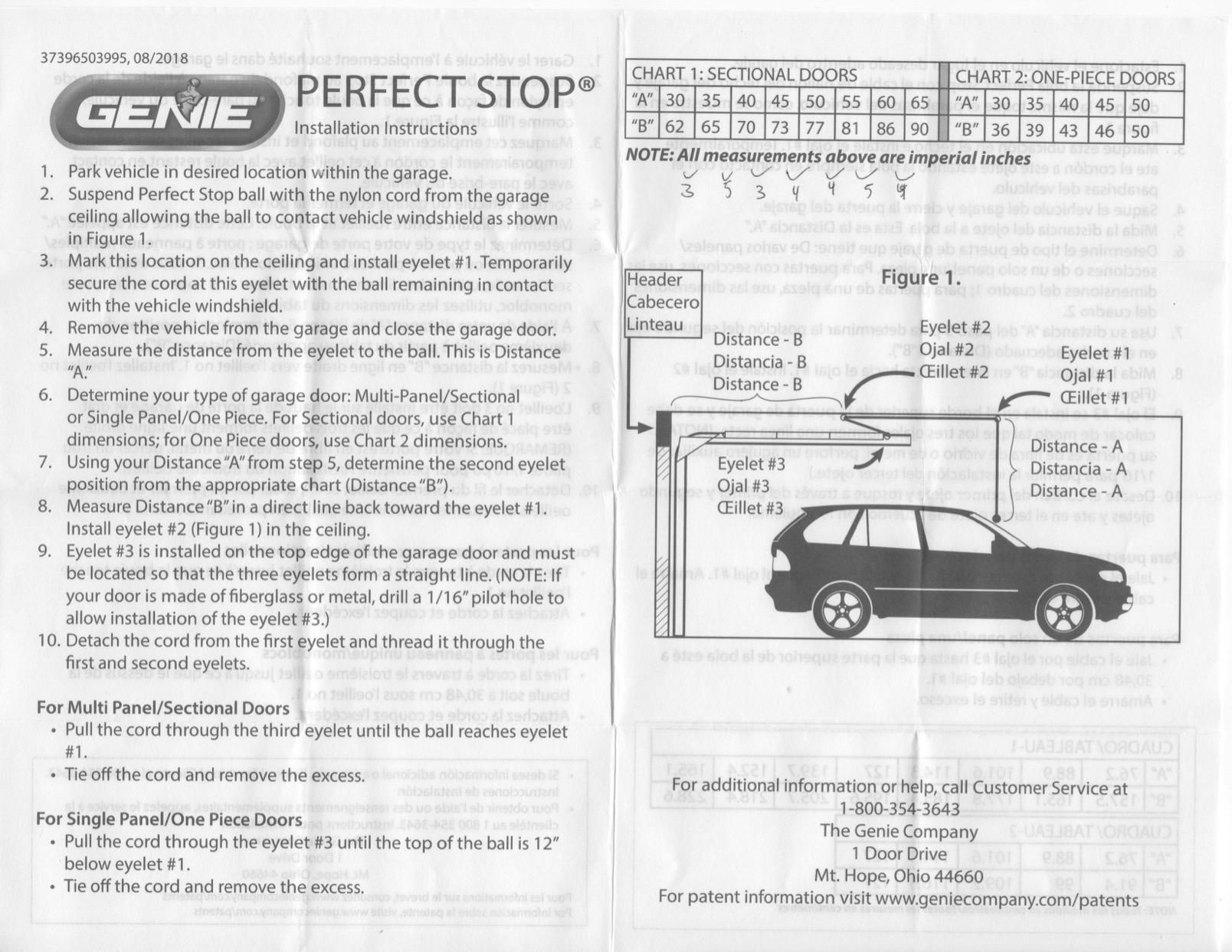 Genie GPS-R Stop Perfect Every Time Parking Guide System, one Size, Yellow, 1 Count (Pack of 1) | Helps Guide Parking Position, Ceiling Mounted Ball Marker, Automatically Retracts, Simple Proven Design, Universal Series customer photo 1