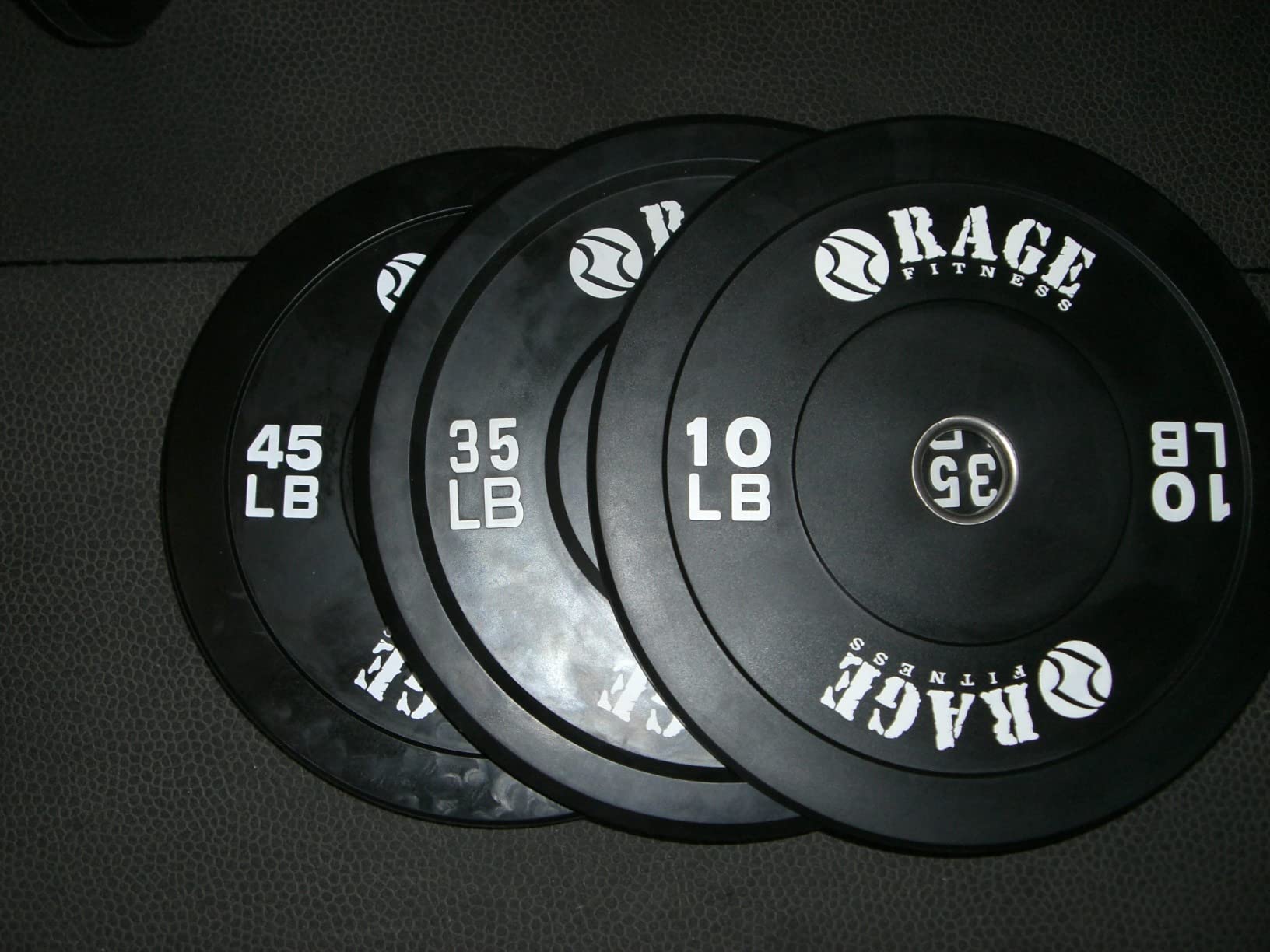 Rage Fitness Olympic Bumper Plates - Rubber-Coated Weight Plates with Steel Insert for Strength Training & Home or Commercial Gyms (10-45 lb, Sold Individually) customer photo 1