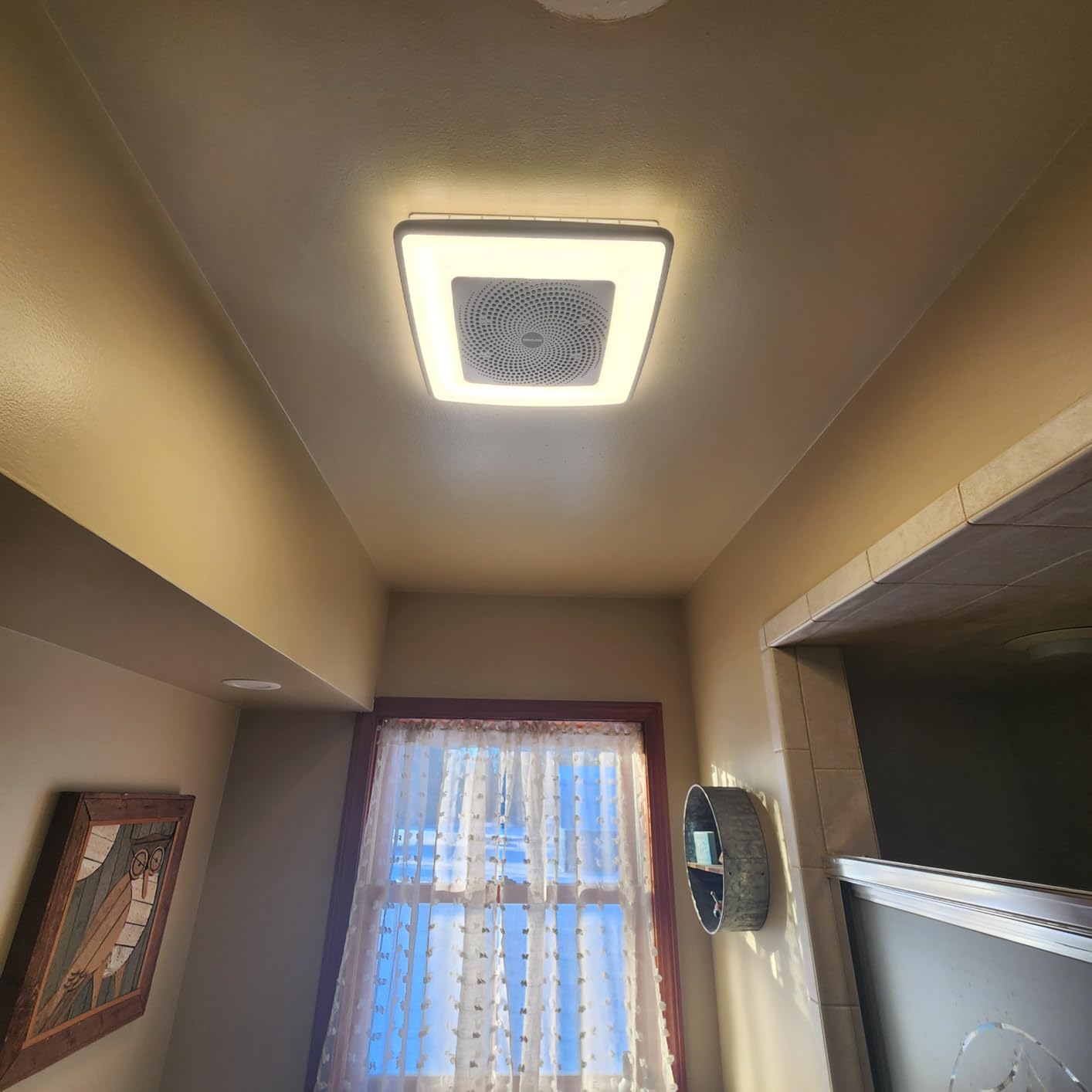 Broan-NuTone ChromaComfort Bathroom Exhaust Fan with Bluetooth Speaker, Powerful 110CFM/1.5 Sones, 24-color LED Light customer photo 2