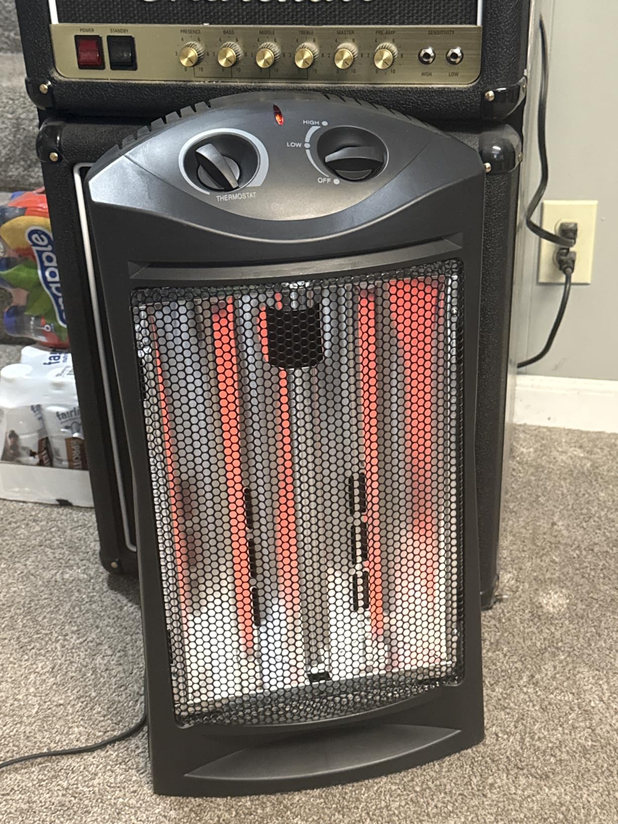 Comfort Zone Indoor Tower Space Heater, Adjustable Thermostat, Radiant Heat, Electric, Infrared Quartz, 2 Heat Settings, Overheat Protection, Ideal for Home, Bedroom, & Office, 1,500W, CZQTV007BK customer photo 1