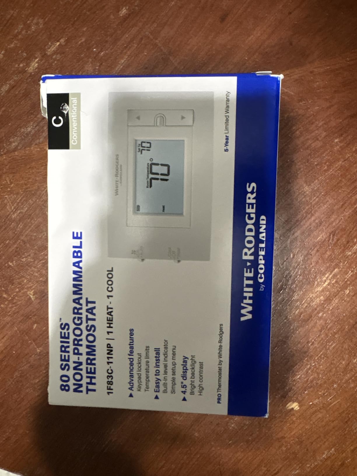 White-Rodgers 80 Series, Non-Programmable Thermostat, 1F83C-11NP customer photo 1
