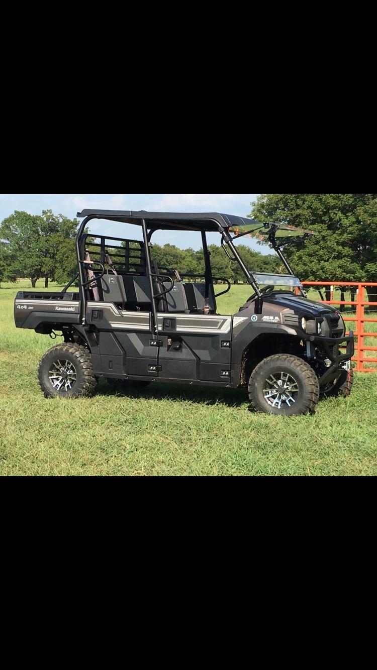 SuperATV Flip Windshield for Kawasaki Mule Pro Models | 2015+ | 1/4