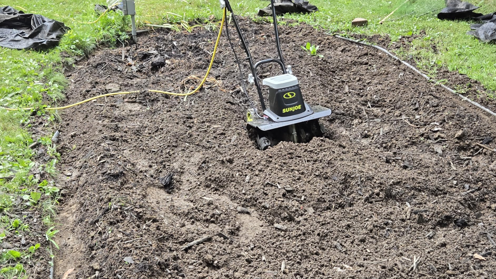 Sun Joe Corded Electric Garden Tiller & Cultivator with Steel Tines, 16-Inch, 13.5-Amp Motor - Heavy-Duty Tilling Machine for Lawn, Yard, and Gardening Care, TJ604E customer photo 1
