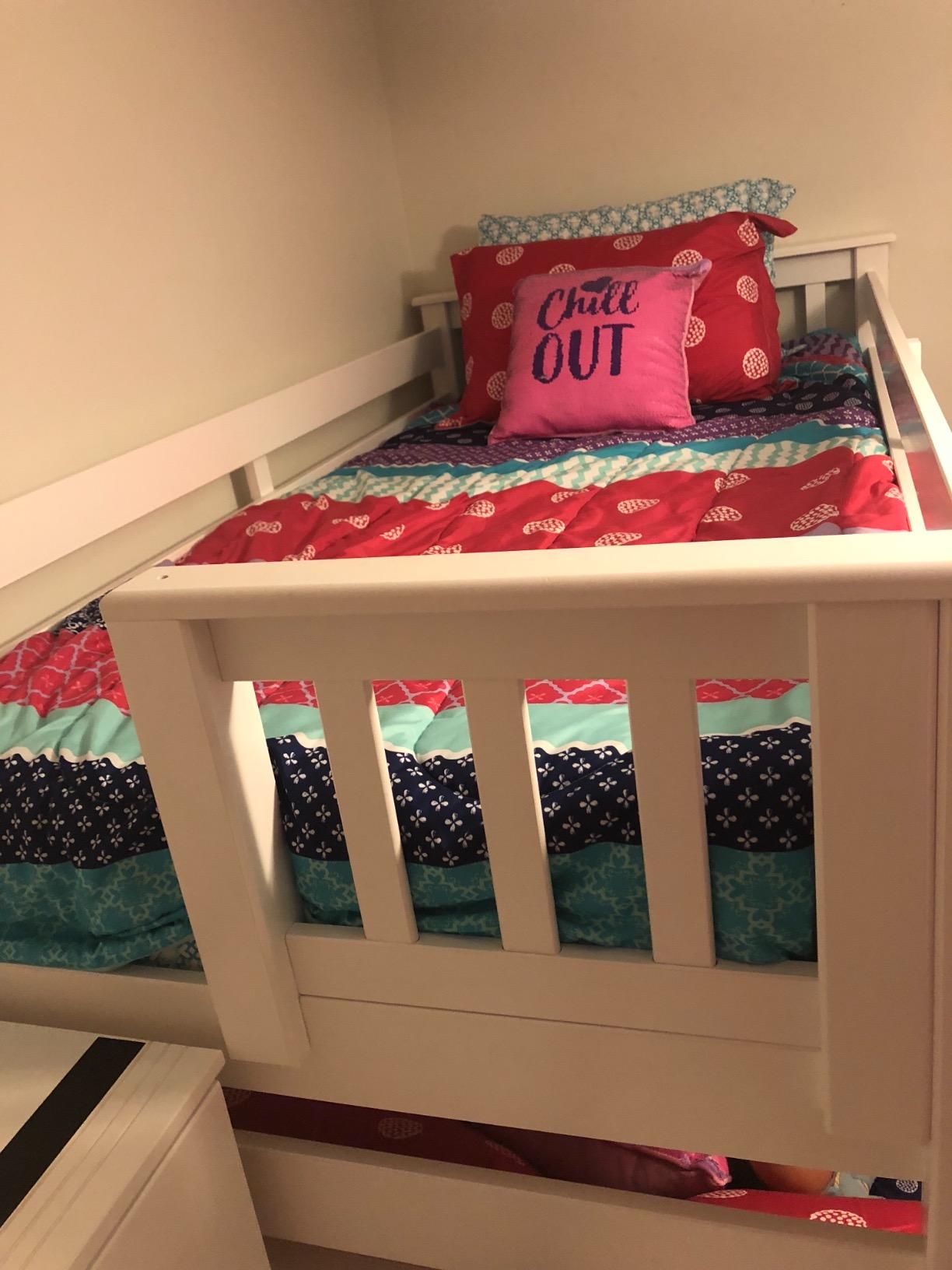 Bedz King Stairway Bunk Beds Twin Over Full, 4 Step Drawers, 2 Storage Drawers, Gray customer photo 2