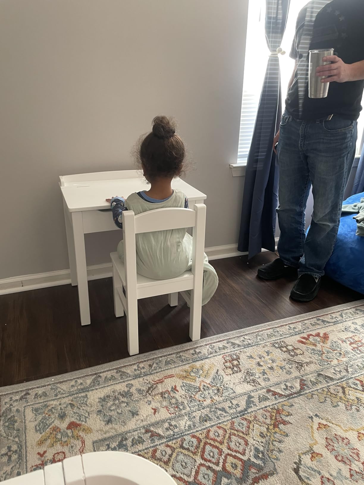Melissa & Doug Wooden Child's Lift-Top Desk & Chair - White Play Desk and Chair Set for Toddlers and Kids Ages 3+ customer photo 1