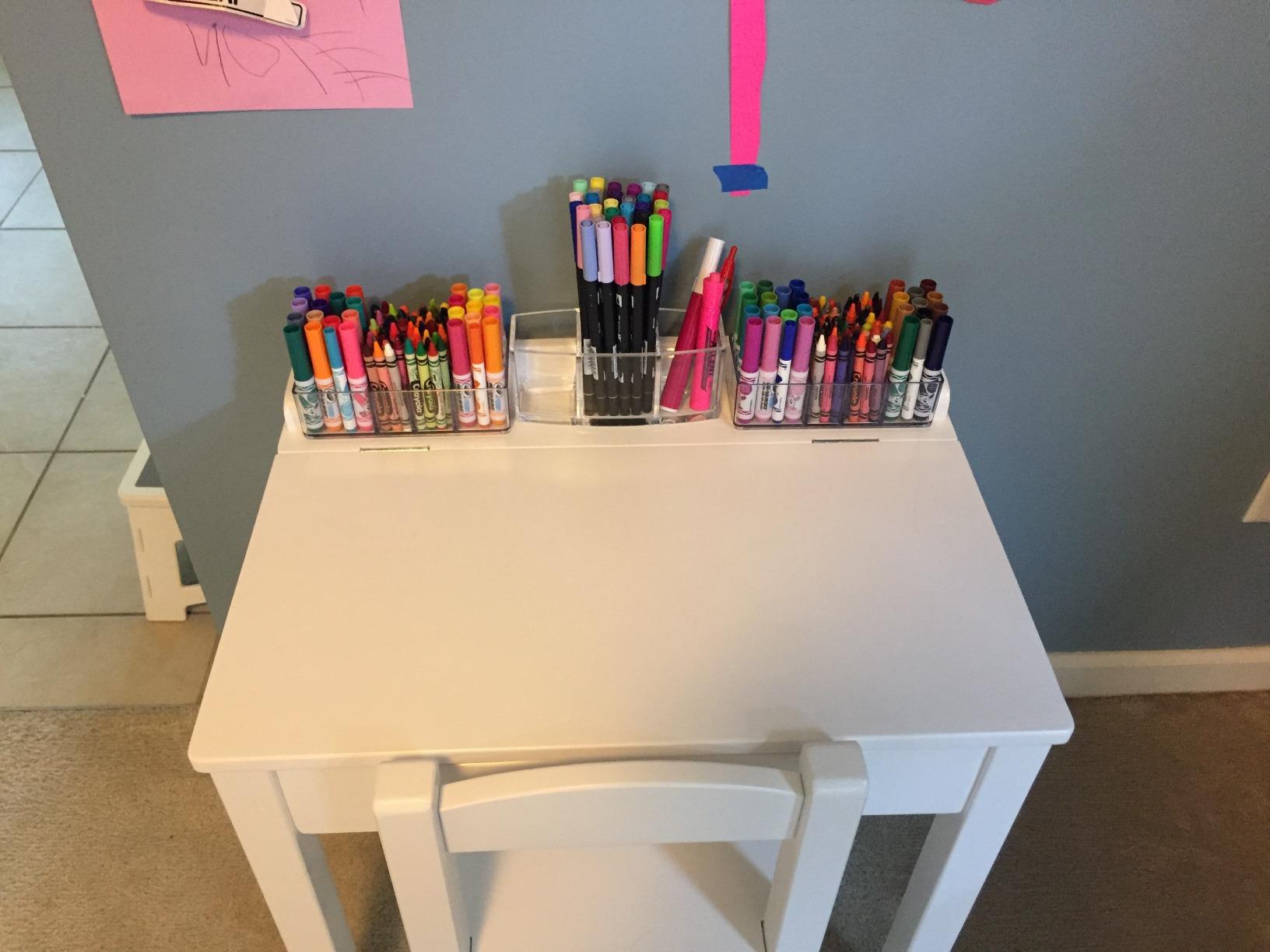 Melissa & Doug Wooden Child's Lift-Top Desk & Chair - White Play Desk and Chair Set for Toddlers and Kids Ages 3+ customer photo 2