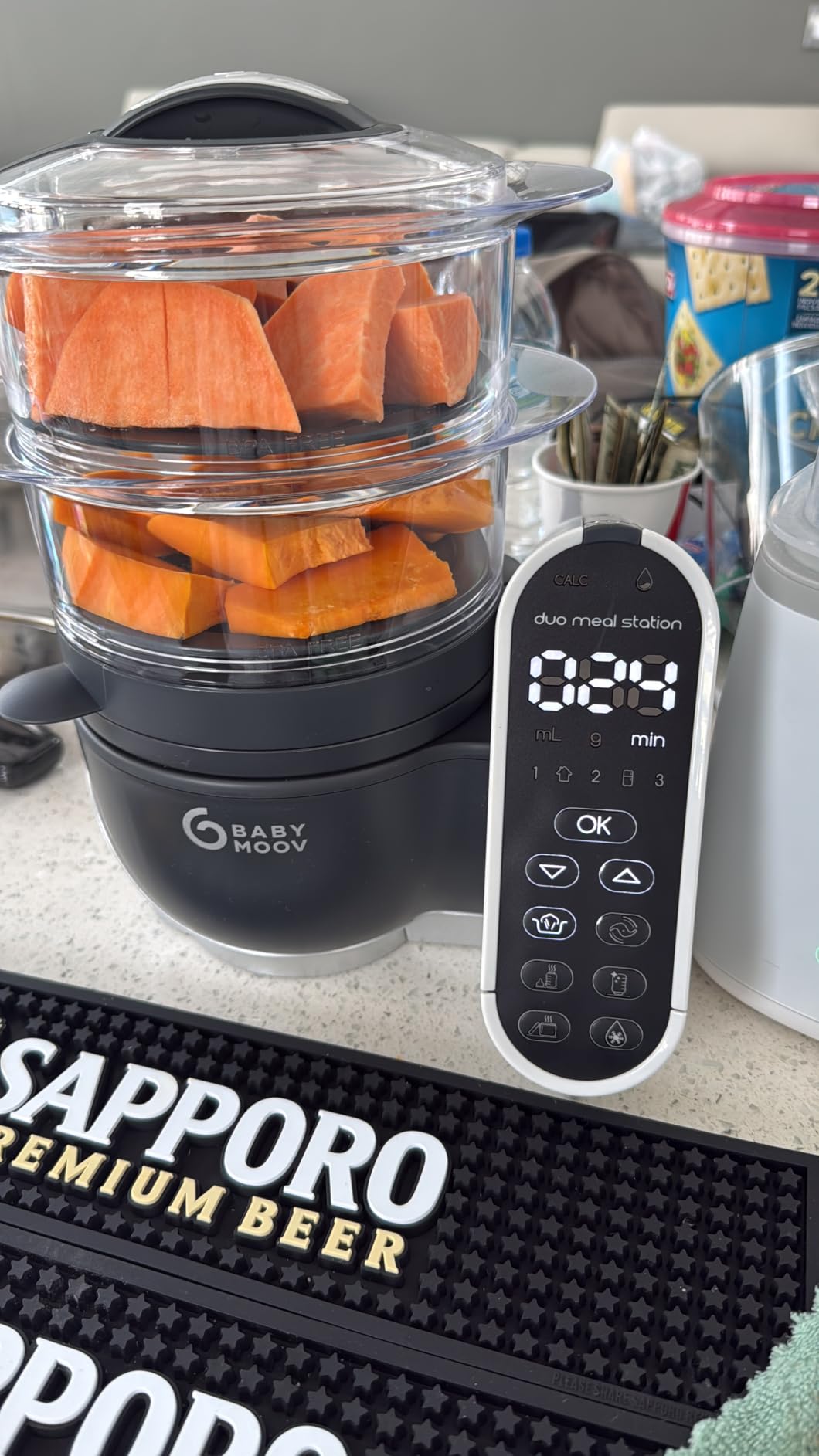 Babymoov Duo Meal Station Grey: Multi-Speed Baby Food Maker Steamer and Puree Blender, Baby Food Processor that warms & defrosts (Nutritionist Approved) customer photo 1
