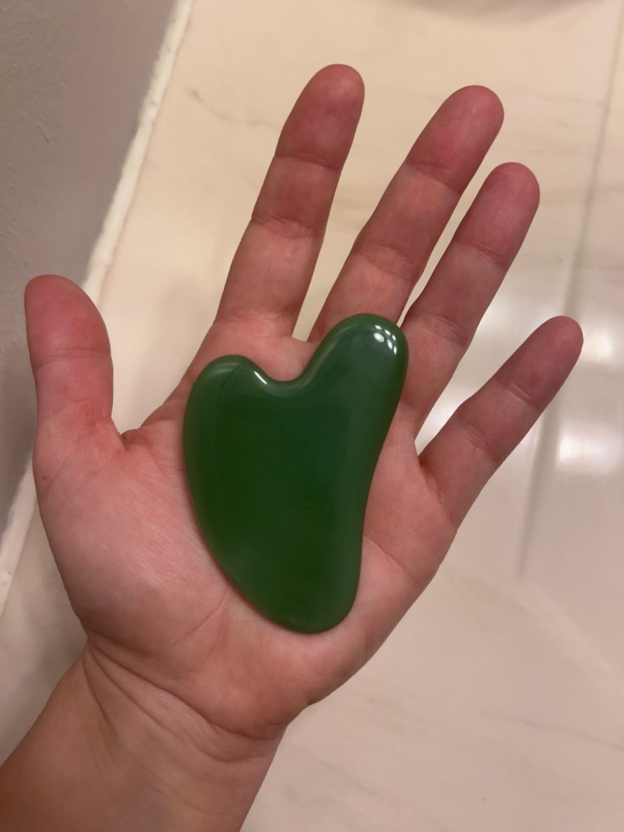 rosenice Gua Sha Facial Tools Guasha Tool Gua Sha Jade Stone Manual Massage Sticks for Jawline Sculpting and Puffiness Reducing for Face Body Tensions Reduce Festive Gifts customer photo 1