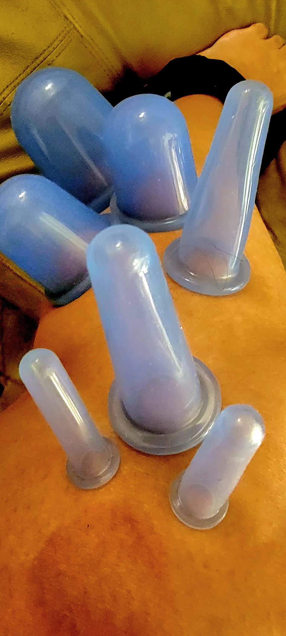 Cupping Therapy Sets 7Pcs Silicone Anti Cellulite Cup Vacuum Suction Massage Cups Facial Cupping Sets Body and Face Massager for Adults Home Use (Blue) customer photo 1