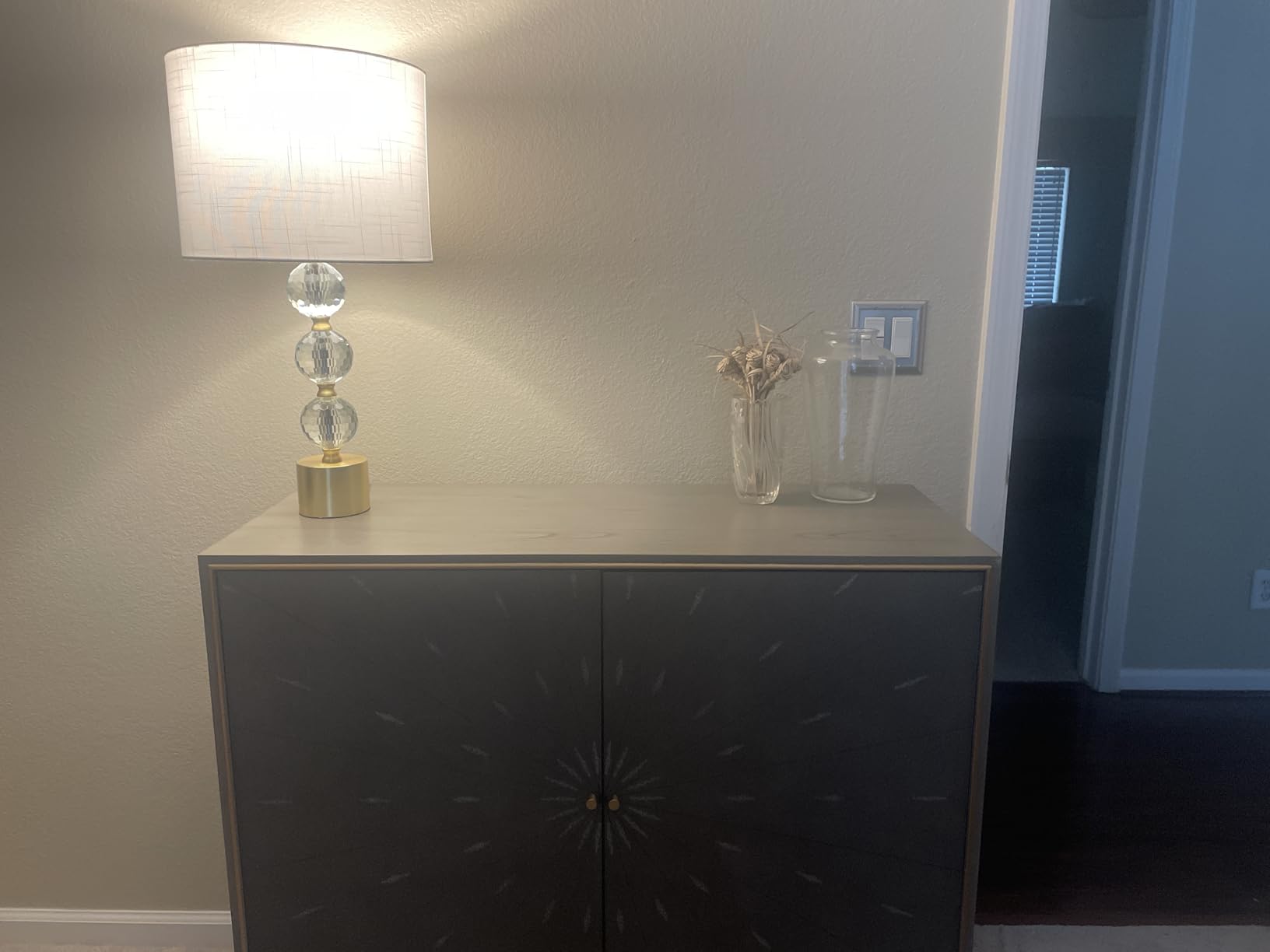 JONATHAN Y Ashley Crystal Faceted Orb Table Lamp 25.25