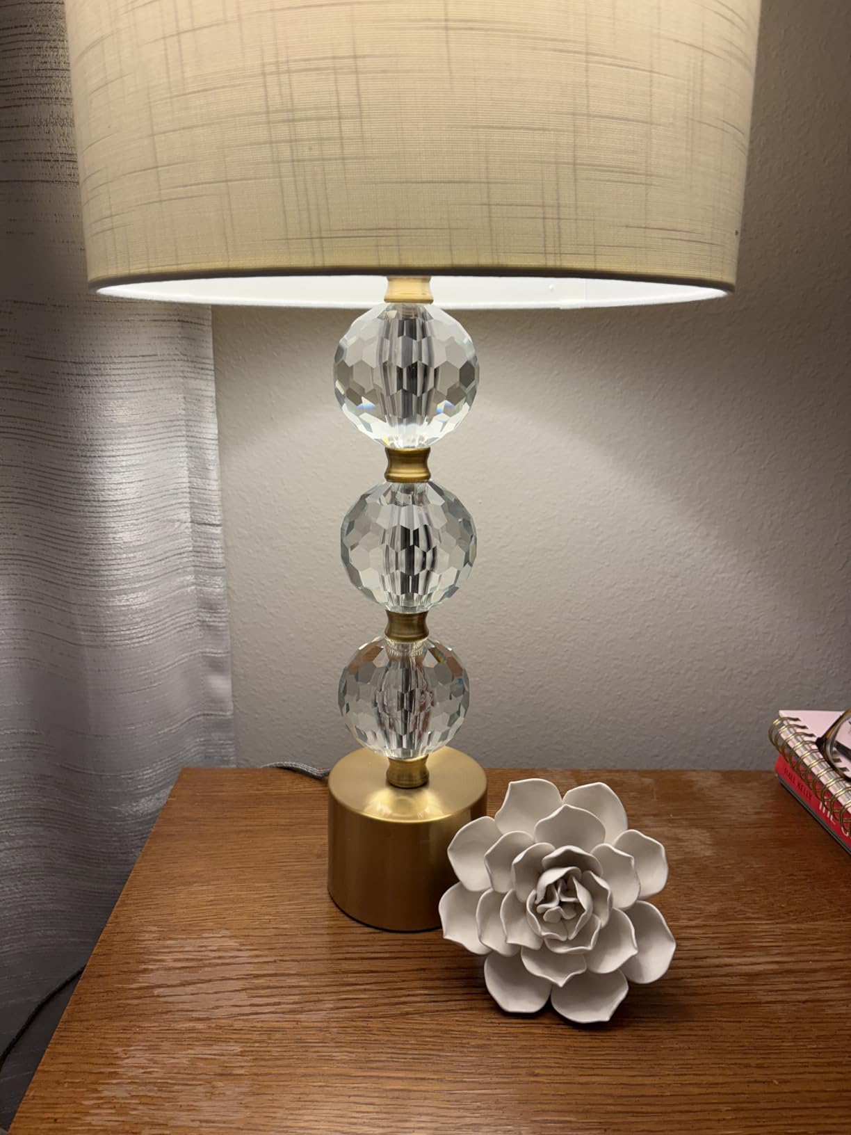 JONATHAN Y Ashley Crystal Faceted Orb Table Lamp 25.25