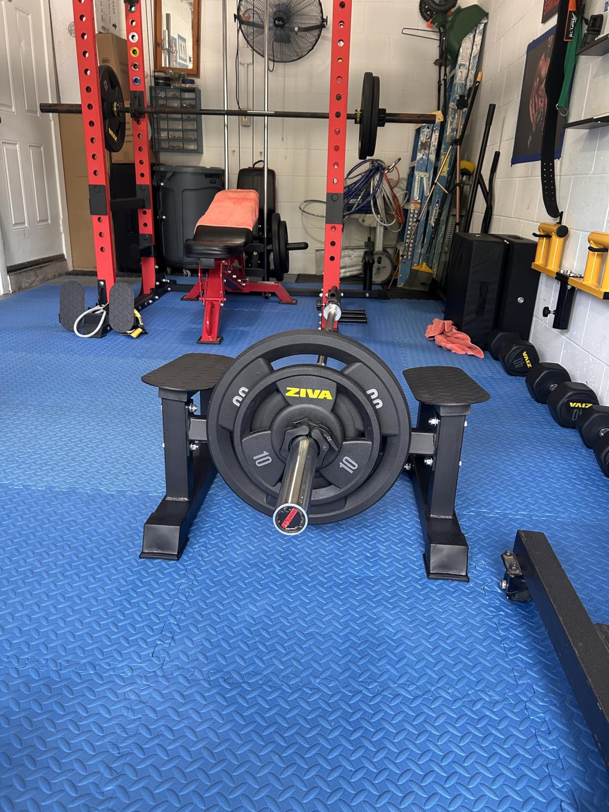 Titan Fitness T Bar Rowing Platform, Elevated/Angled Design for Rows at a Deficit, T Bar Row Platform with Diamond-Plated Footplates, T Bar Platform with Protective UHMW Strip, Non-Slip Rubber Feet customer photo 2