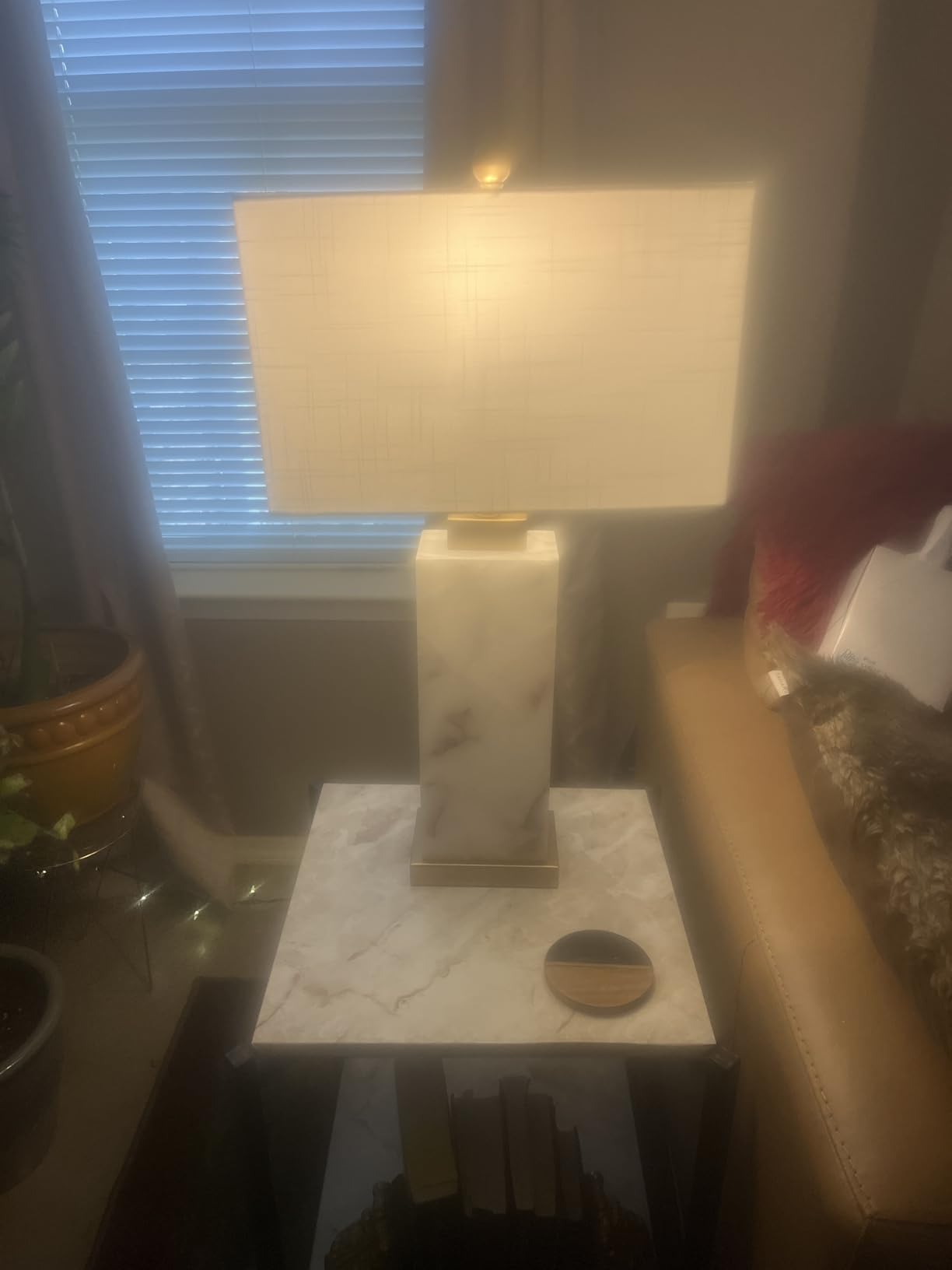 JONATHAN Y Elizabeth Alabaster Nightlight Lamp 27.5