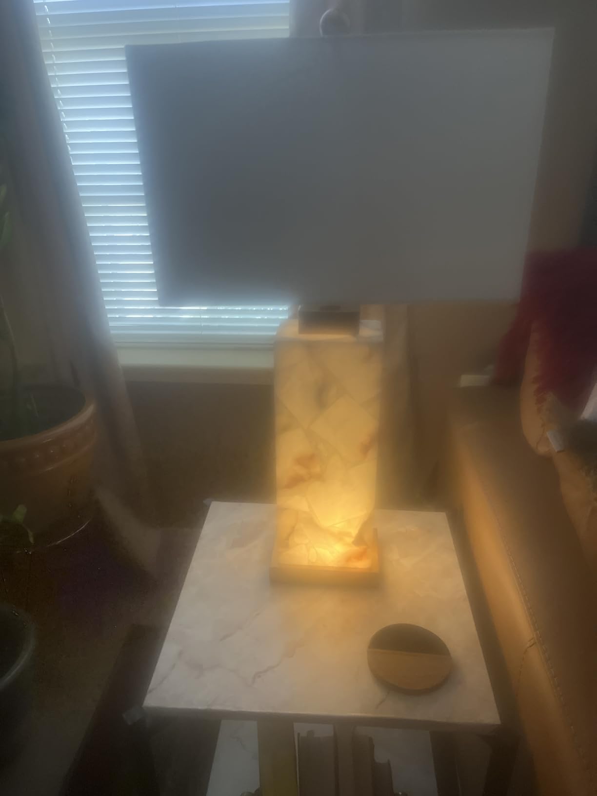 JONATHAN Y Elizabeth Alabaster Nightlight Lamp 27.5