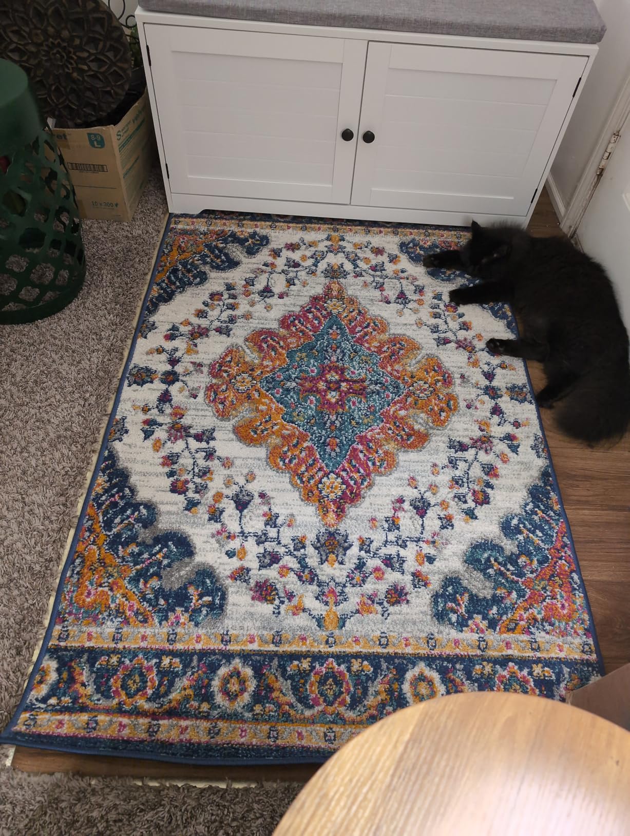 JONATHAN Y Boho Vintage Blue/Multi Indoor Area Rug, 8x10, Bohemian Flair Medallion, Floral Easy-Cleaning High Traffic for Living Room, Bedroom, Kitchen, Pet-Friendly, Non-Shedding (BMF106A-8) customer photo 1