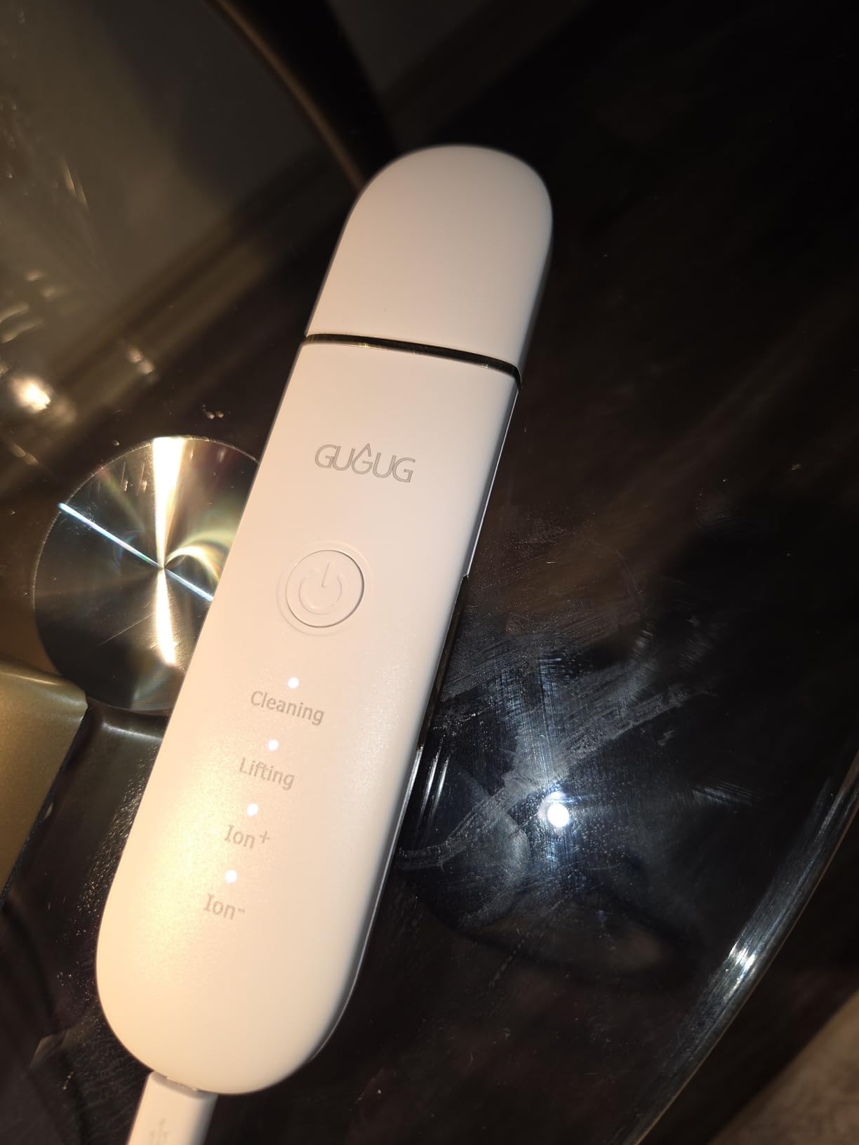 GUGUG Skin Scrubber Face Spatula Skin Spatula Pore Cleaner Blackhead Remover Tools for Facial Deep Cleansing-4 Modes -White customer photo 1