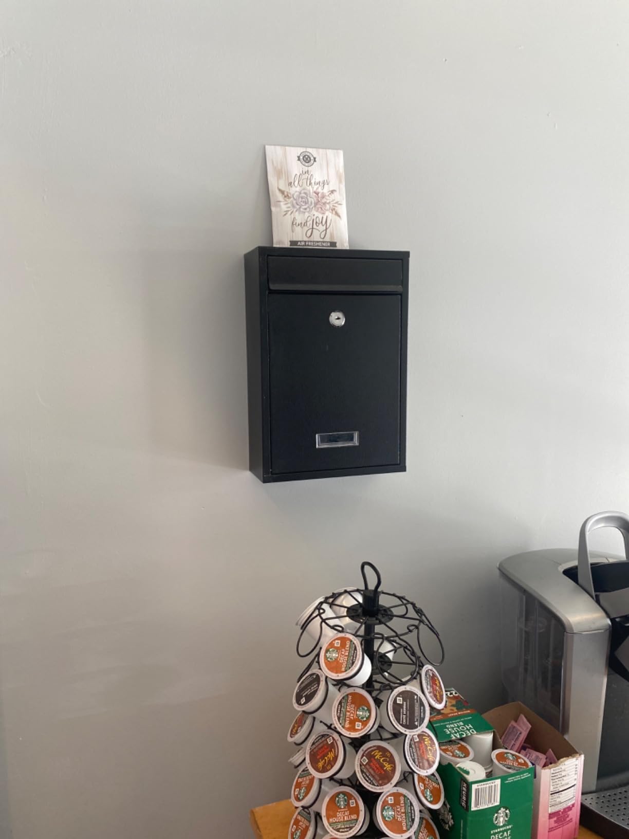KYODOLED Mailbox for Outside, Wall Mount Locking Mailbox, Security Drop Box with Key Lock for Letters, Cash, Cards, Steel Mail Box for House Office School customer photo 2