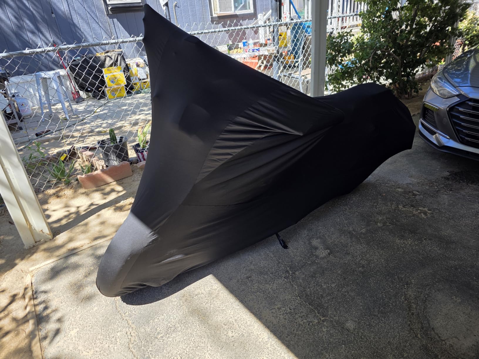 WinPower Indoor Motorcycle Cover Stretch Elastic Dustproof Covers for Motorbikes, 116 x 43 x 55 inches customer photo 1