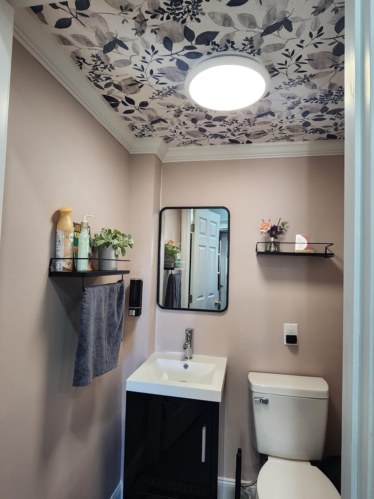 Homewerks 50 CFM 0.7 Sones Bathroom Exhaust Fan with LED Light | 1000 Lumens, 4000K CCT, 30000-hr Lifespan, Dimmable, No-Cut Install, Galvanized Steel Housing, Bathroom Fan with Light customer photo 1