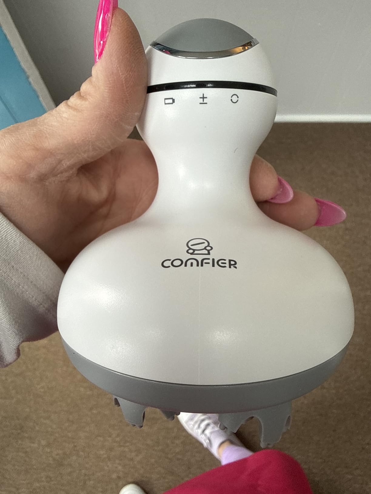 COMFIER Electric Cordless Hair Scalp Massager with Kneading 84 Massage Nodes, Handheld Portable Head Scratcher Massager for Hair Growth, Deep Clean and Stress Relax customer photo 2