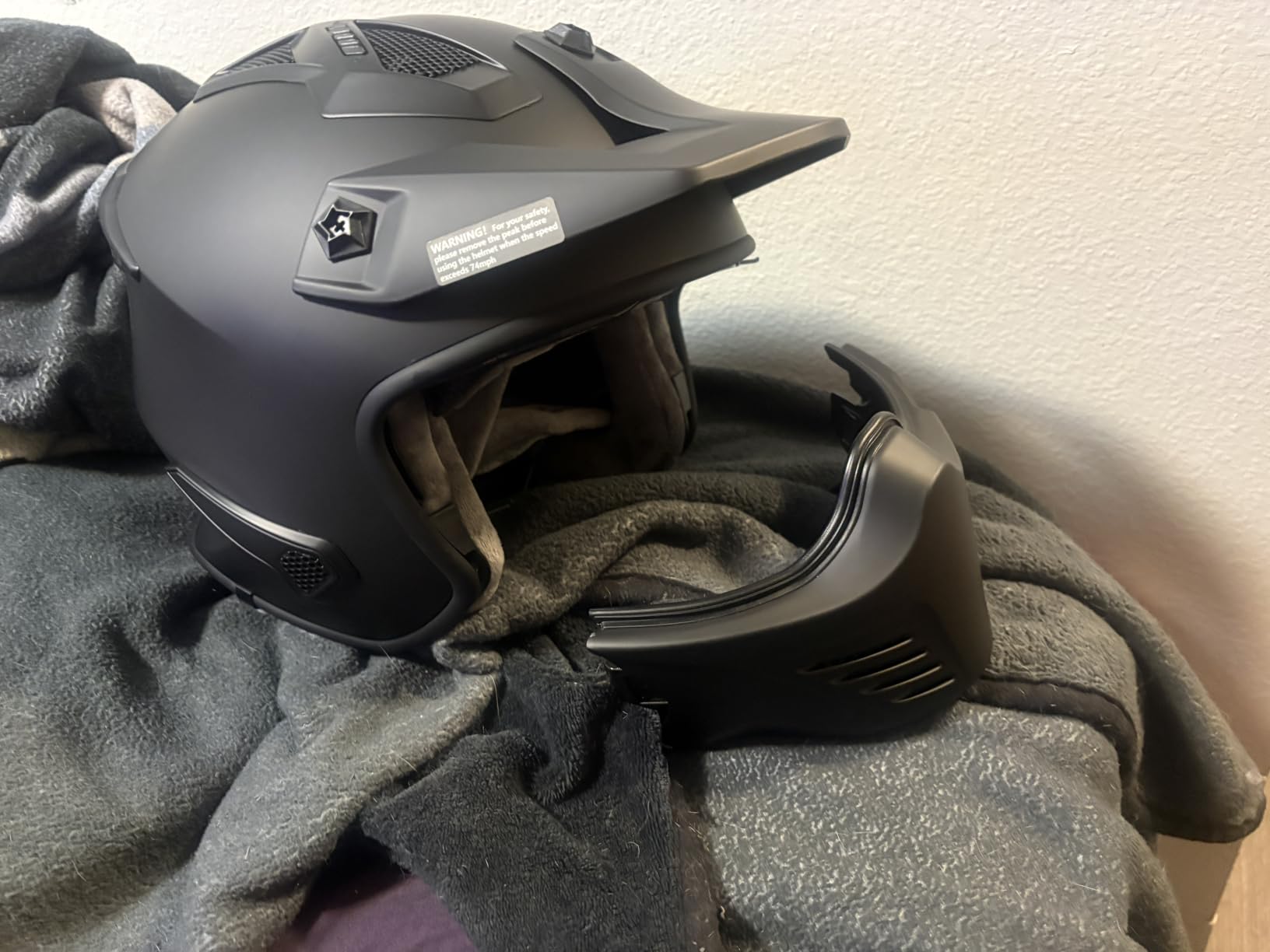 ILM Open Face Motorcycle 3/4 Half Helmet for Dirt Bike Moped ATV UTV Motocross Electric Cruiser Scooter DOT Model 726X(Matte Black,L) customer photo 2
