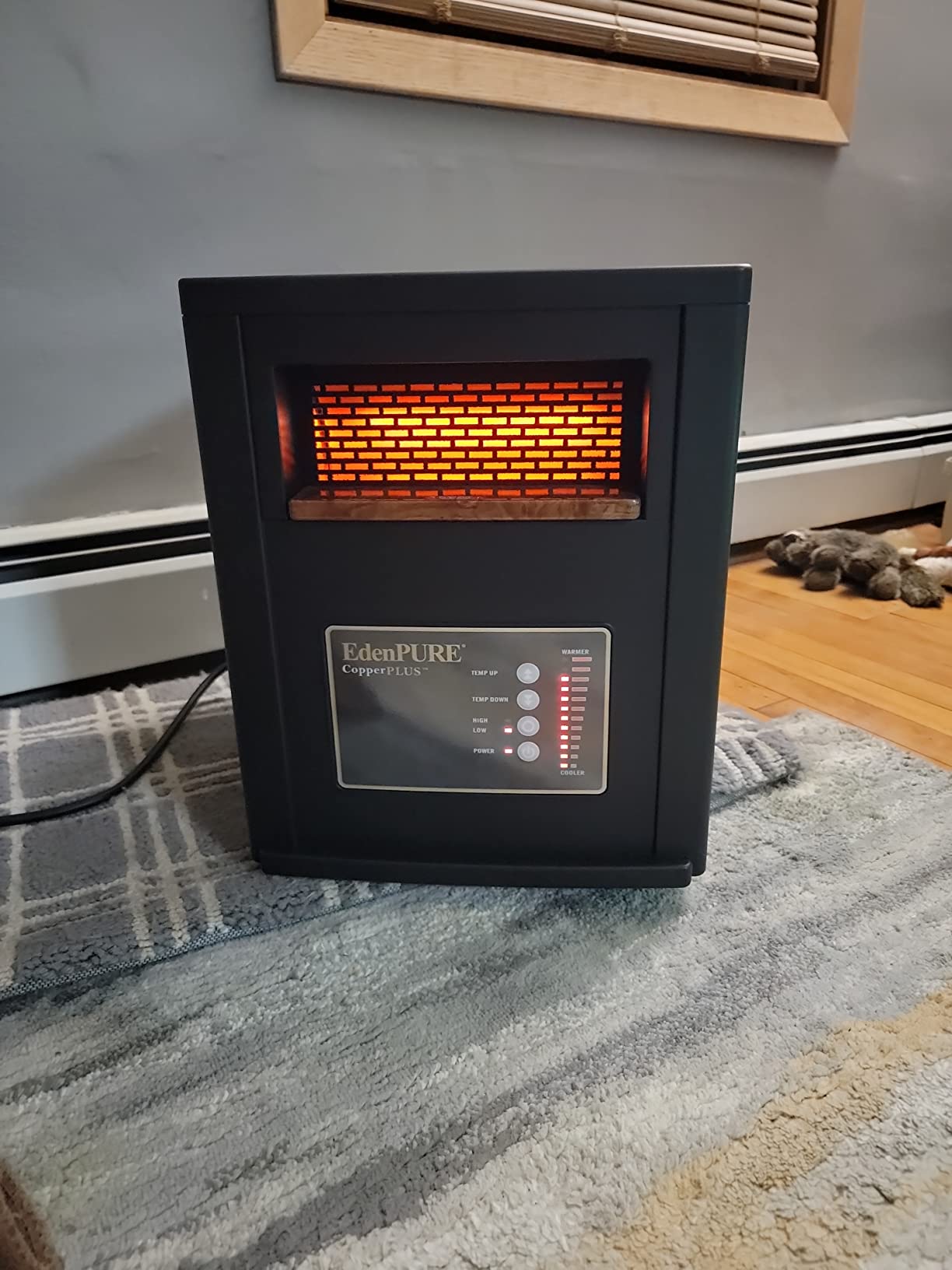 EdenPURE CopperPLUS Infrared Heater - 1500 W Energy-Efficient Zone Heater for Large Rooms up to 1000 sq ft - Quiet Operation, Cool-Touch Safety, Portable Comfort for Home, Bedroom or Office customer photo 1